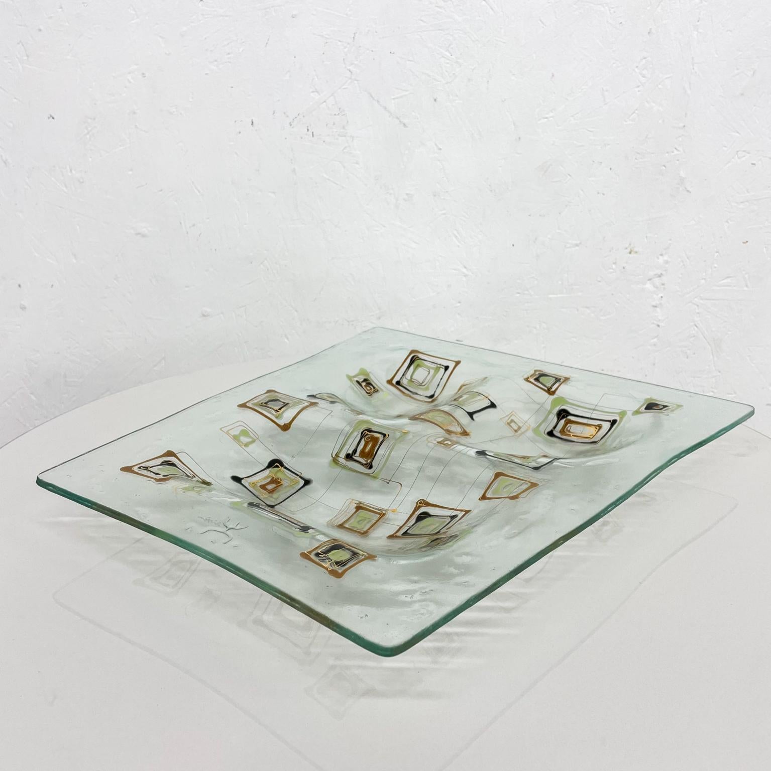 Modernist Fused Art Glass Decorative Dish Sectioned Plate Higgins Studio, 1960s 6