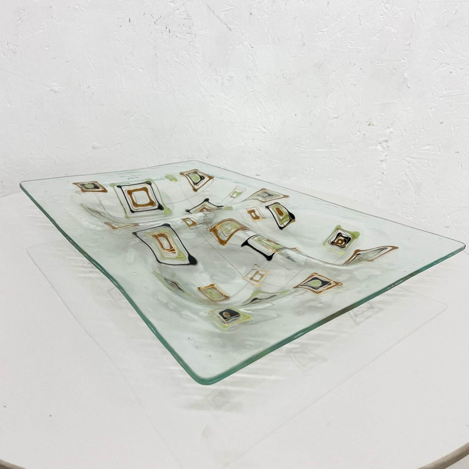 Modernist Fused Art Glass Decorative Dish Sectioned Plate Higgins Studio, 1960s 8
