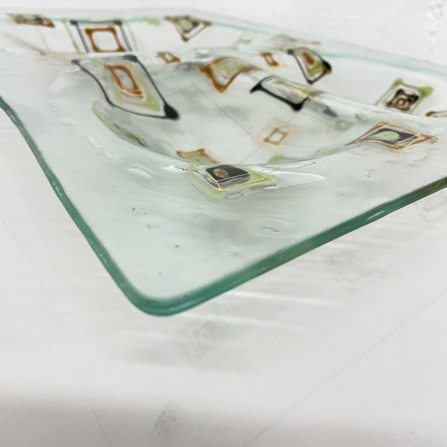 Modernist Fused Art Glass Decorative Dish Sectioned Plate Higgins Studio, 1960s 9