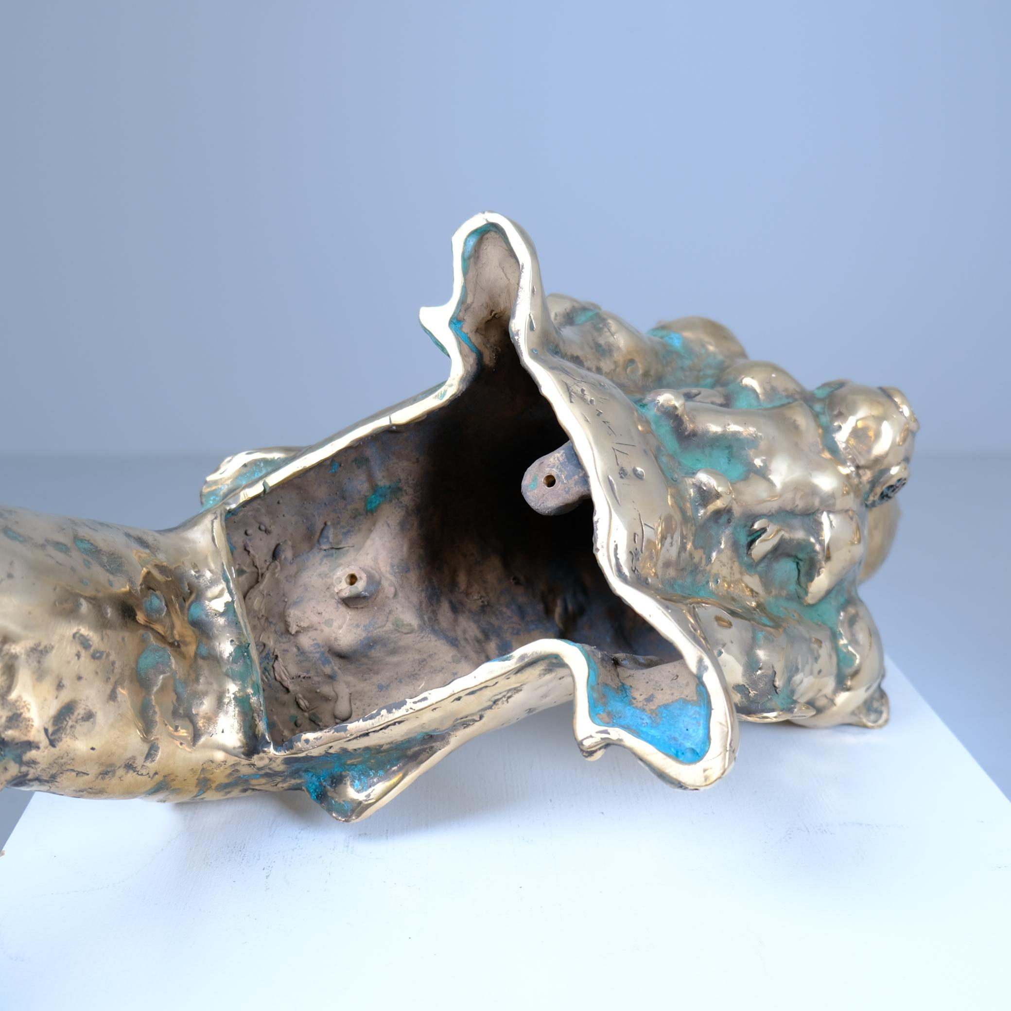 Modernist Futuristic Diver Brass Sculpture, Eldest by Sakari Kannosto 2025 in vendita 3