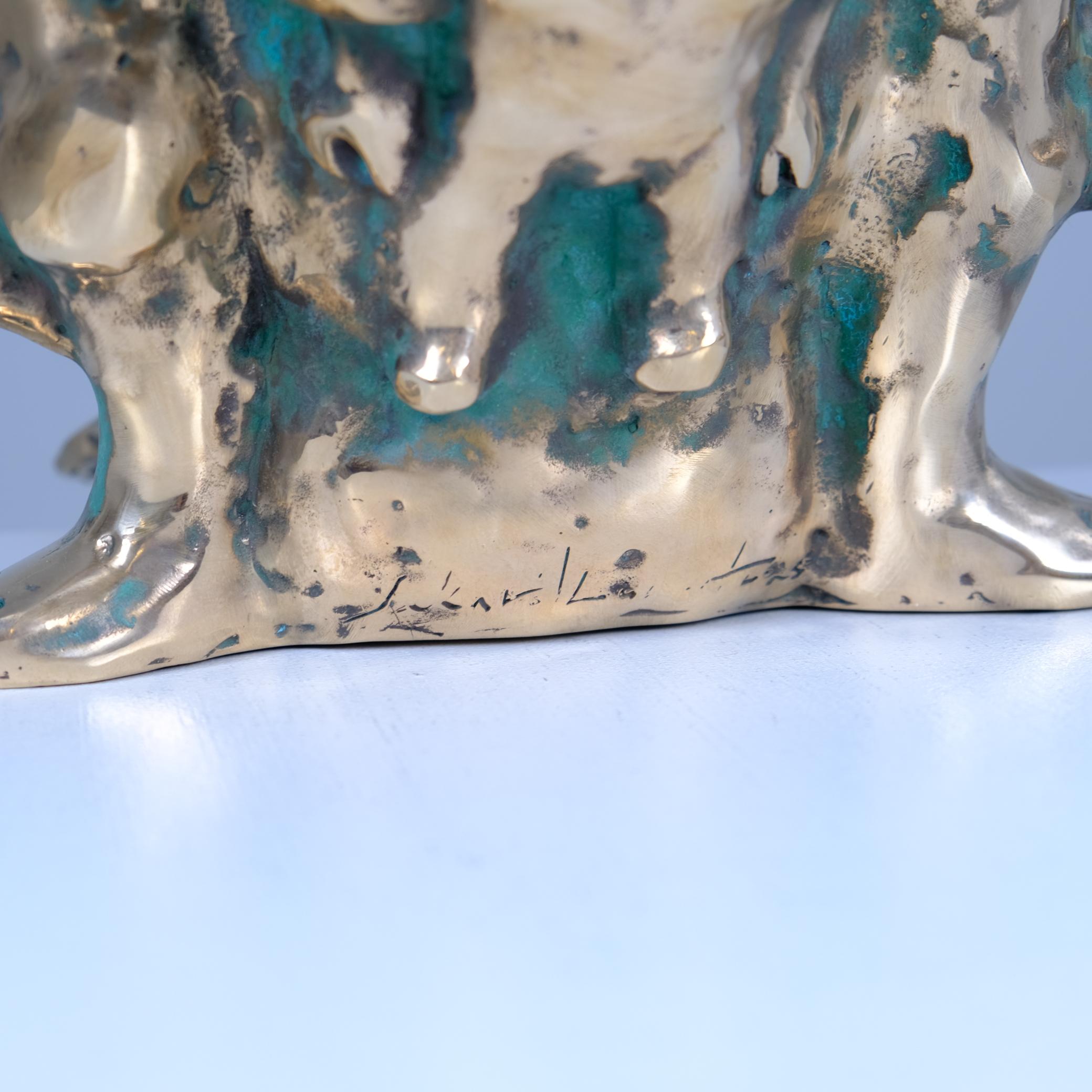 Modernist Futuristic Diver Brass Sculpture, Eldest by Sakari Kannosto 2025 in vendita 1