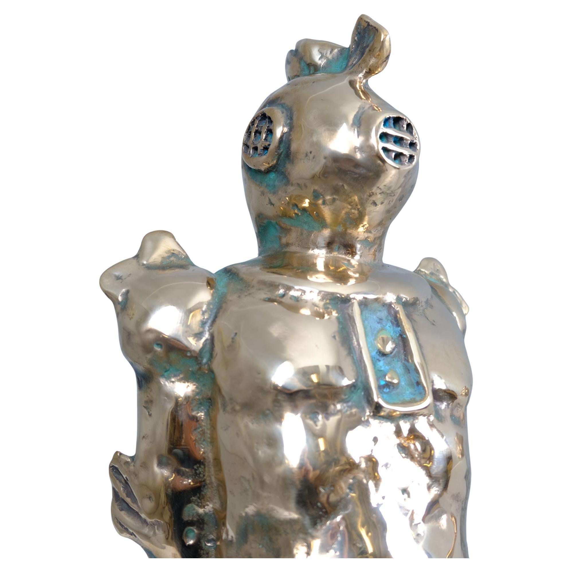 Modernist Futuristic Diver Brass Sculpture, Eldest by Sakari Kannosto 2025