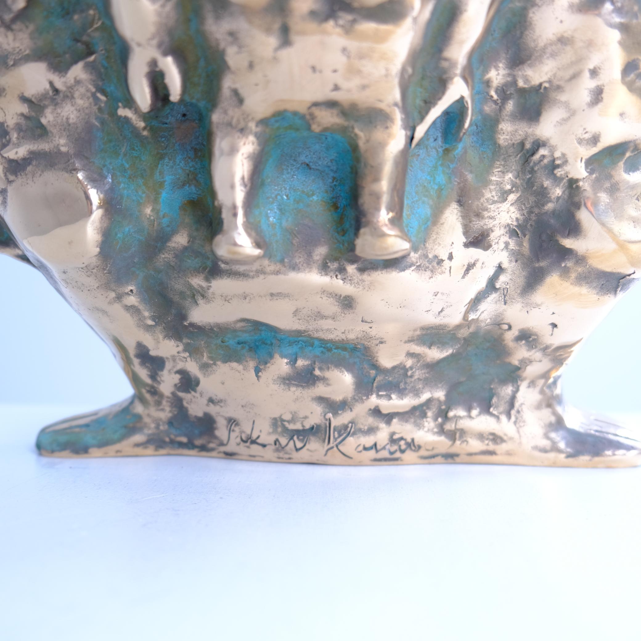 Modernist Futuristic Diver Brass Sculpture, First Born by Sakari Kannosto 2022 in vendita 2