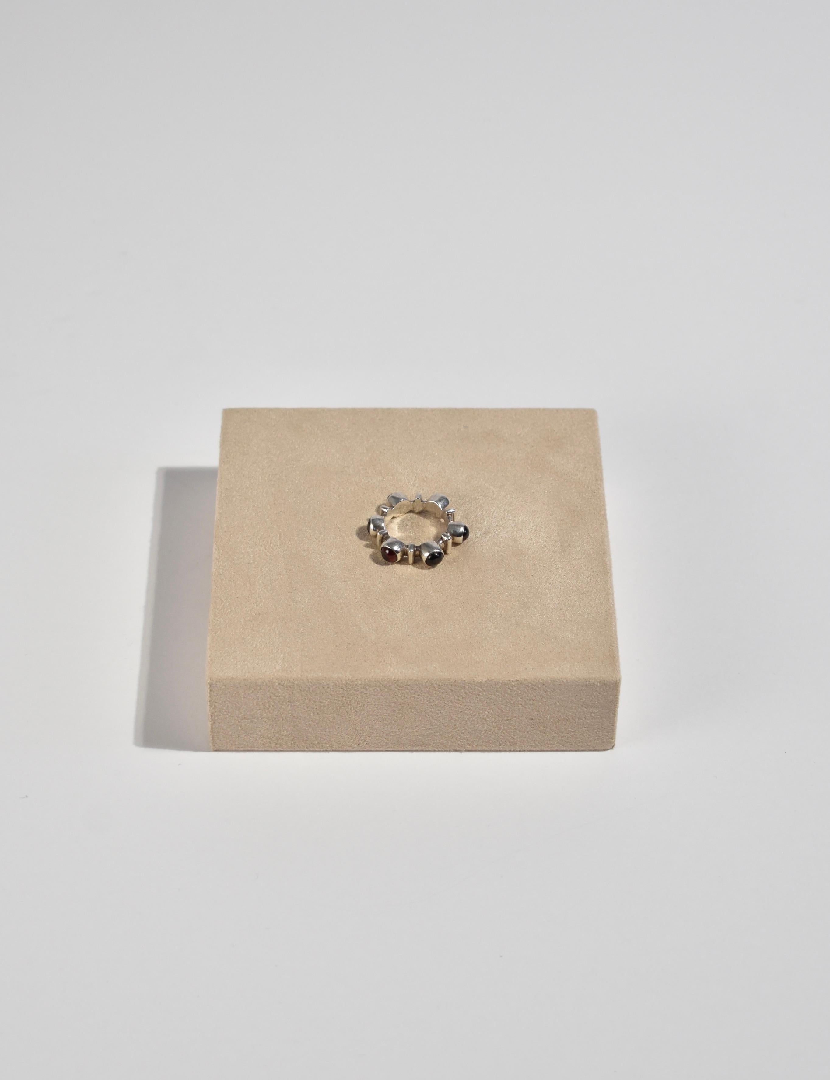 Cabochon Modernist Garnet Ring