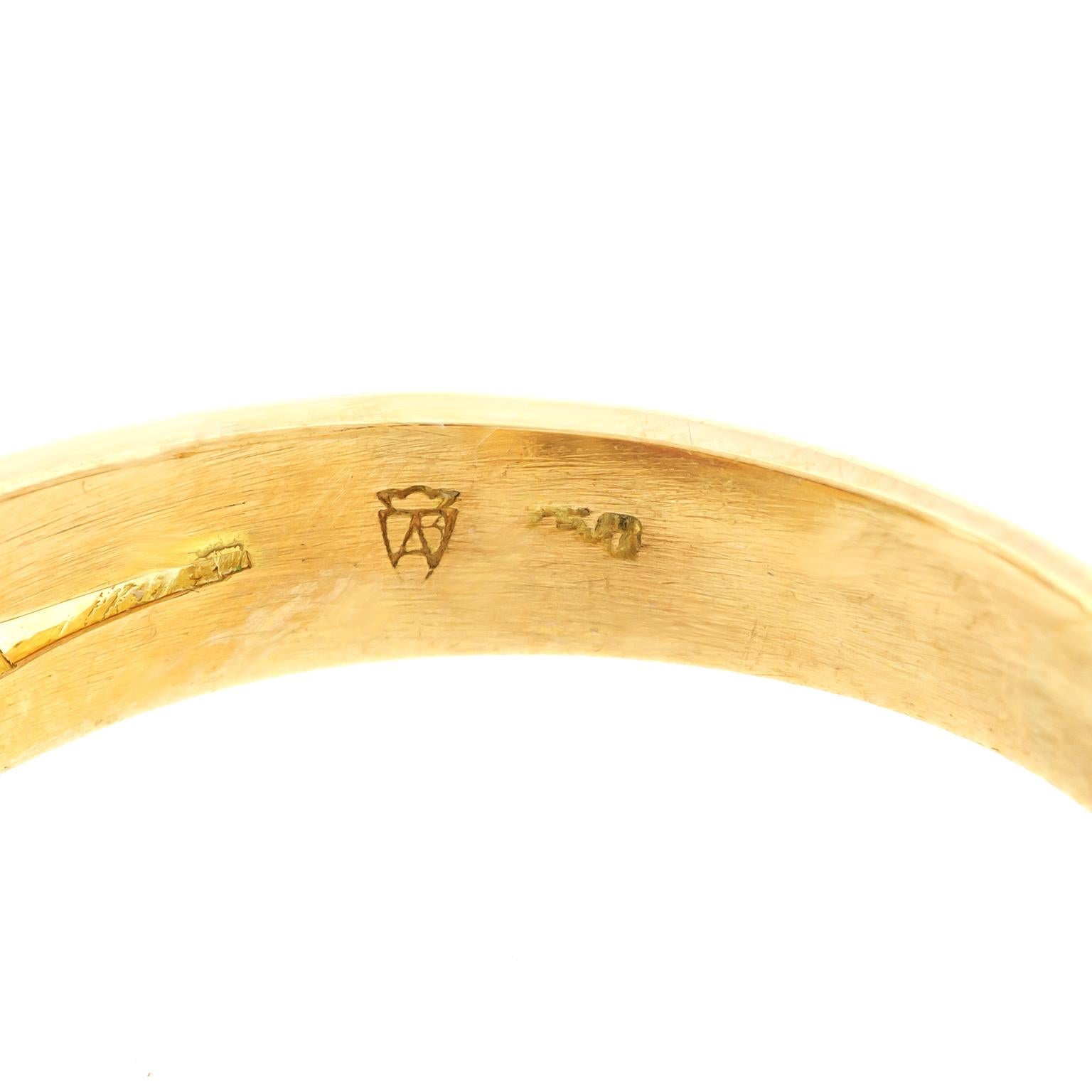 Modernist Garnet Set Gold Ring 1