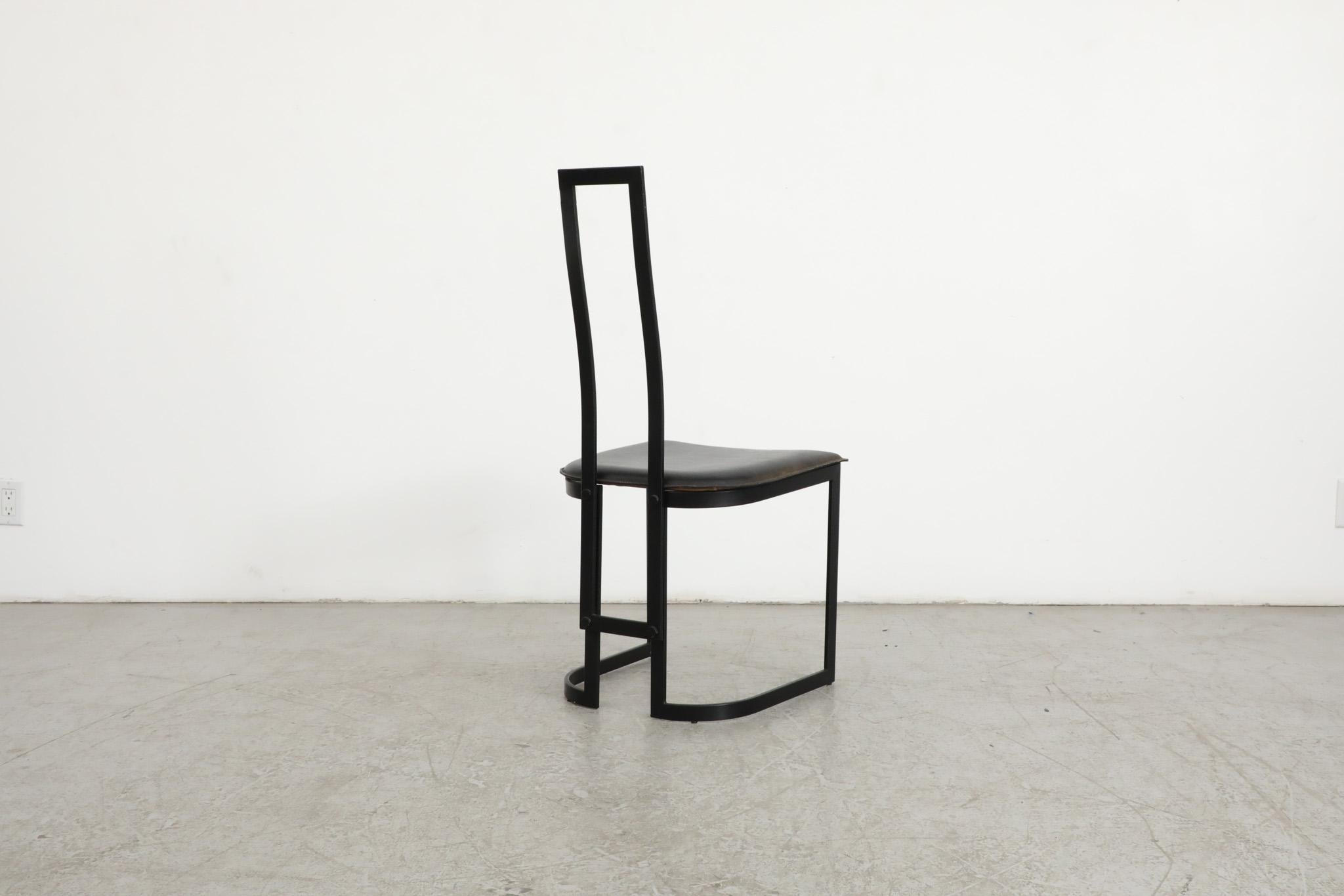 Late 20th Century Modernist Gastone Rinaldi Side Chair for Thema Italy, 1980 For Sale