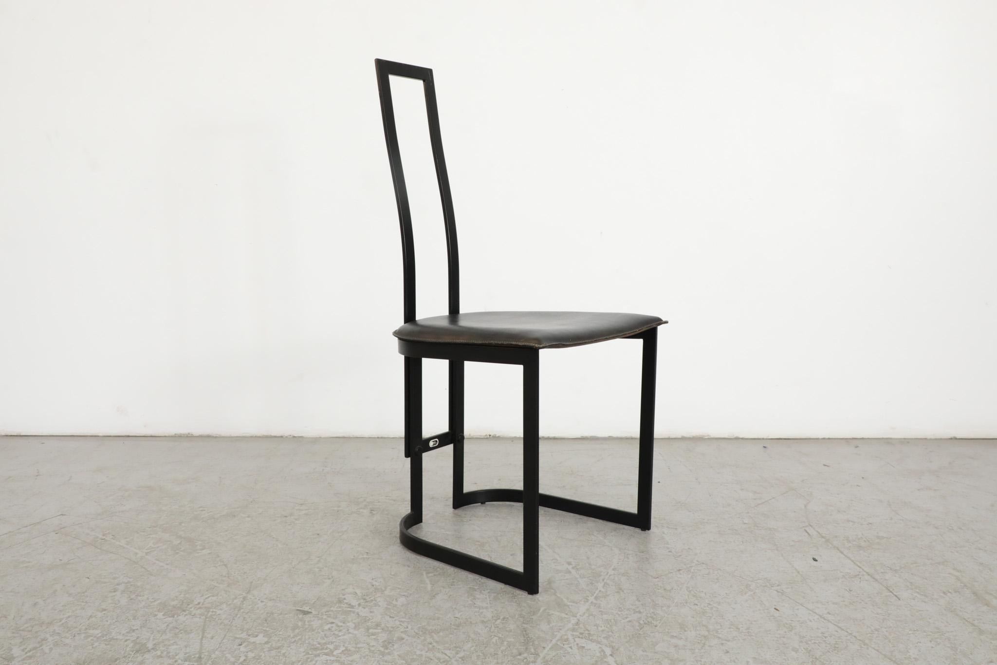 Enamel Modernist Gastone Rinaldi Side Chair for Thema Italy, 1980 For Sale