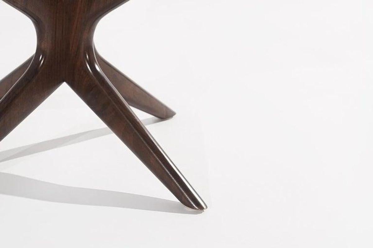 Contemporary Modernist Gazelle End Table in Walnut and Marble For Sale