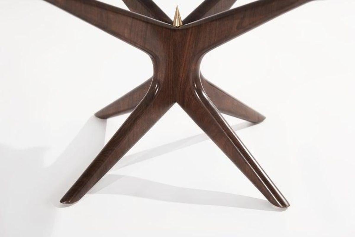Modernist Gazelle End Table in Walnut and Marble For Sale 1