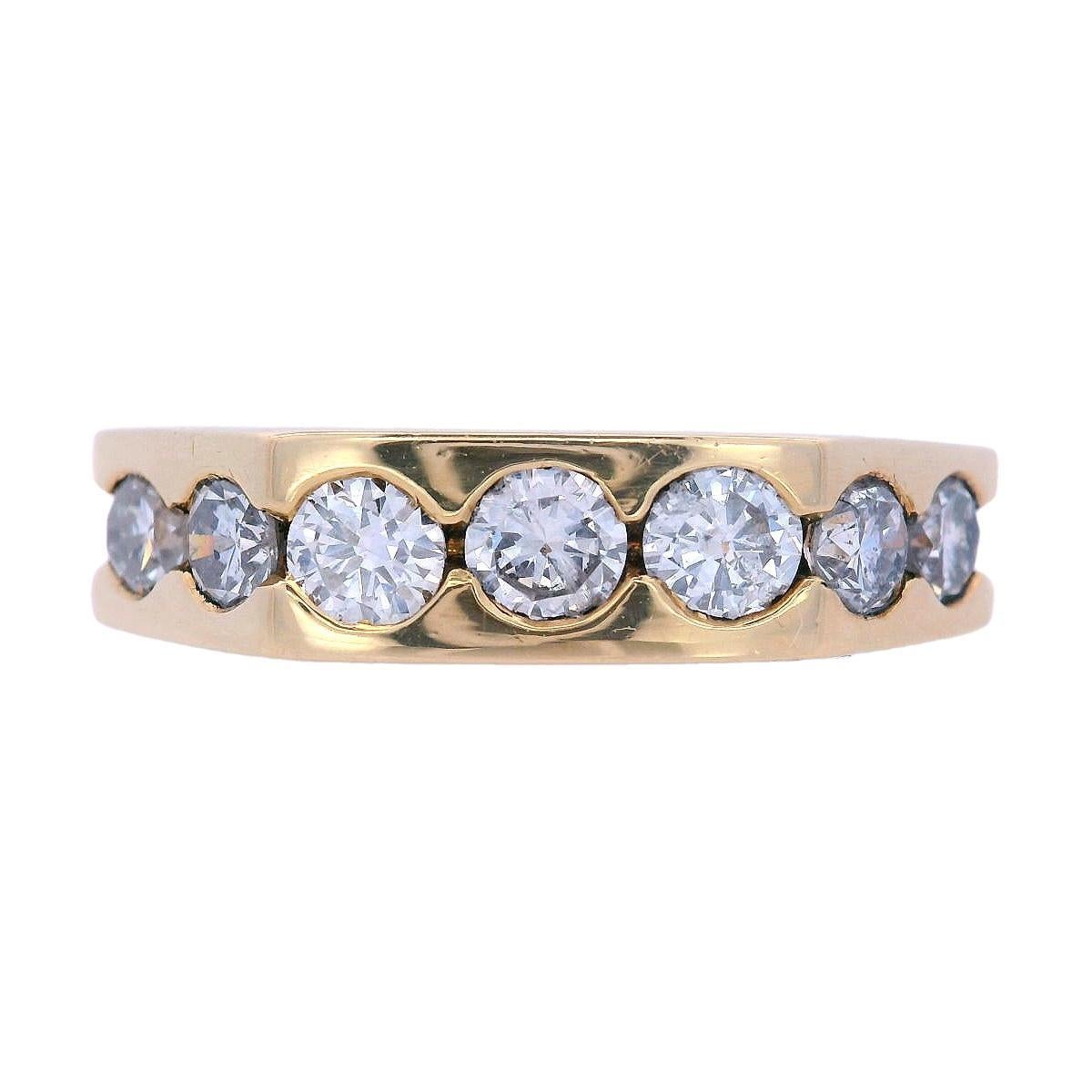 Moderne Bague moderniste géométrique en or jaune 18 carats avec diamants en vente
