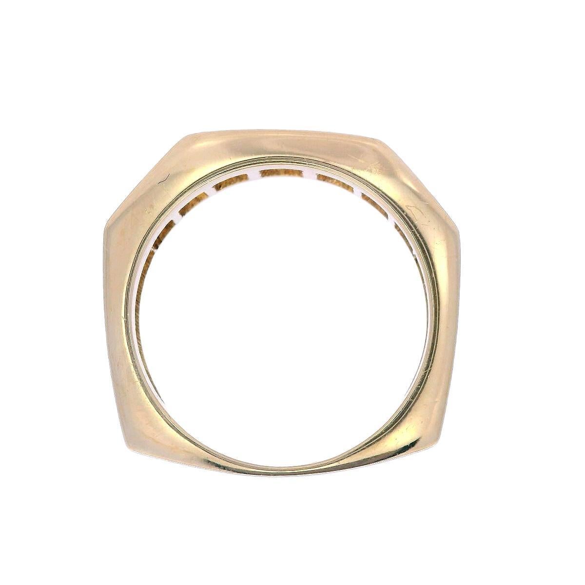 Taille ronde Bague moderniste géométrique en or jaune 18 carats avec diamants en vente