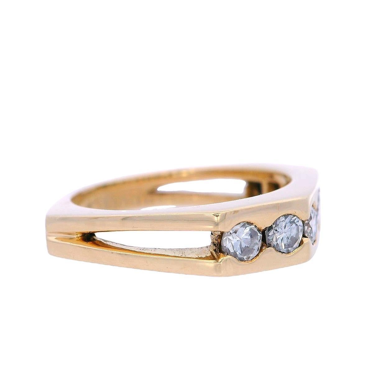 Bague moderniste géométrique en or jaune 18 carats avec diamants Unisexe en vente