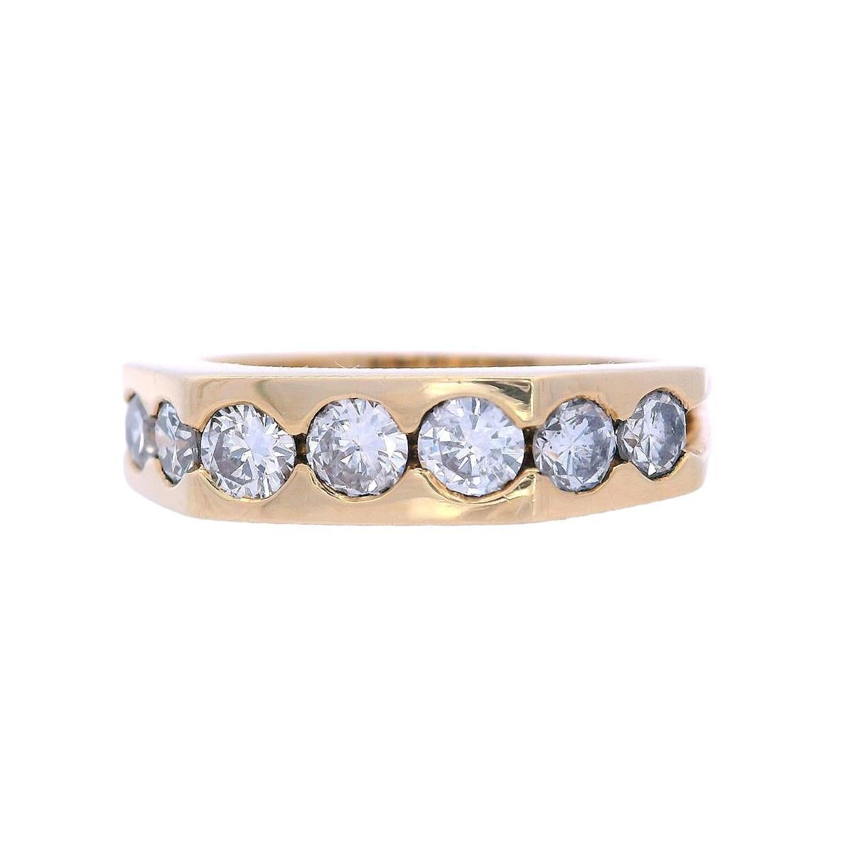 Bague moderniste géométrique en or jaune 18 carats avec diamants en vente 2