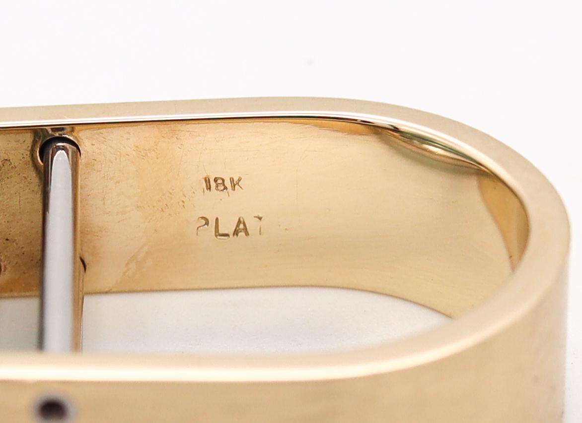 Women's or Men's Modernist Geometric Bauhaus Ring 18Kt Gold Platinum 6.87 Cts Chrome Tourmaline