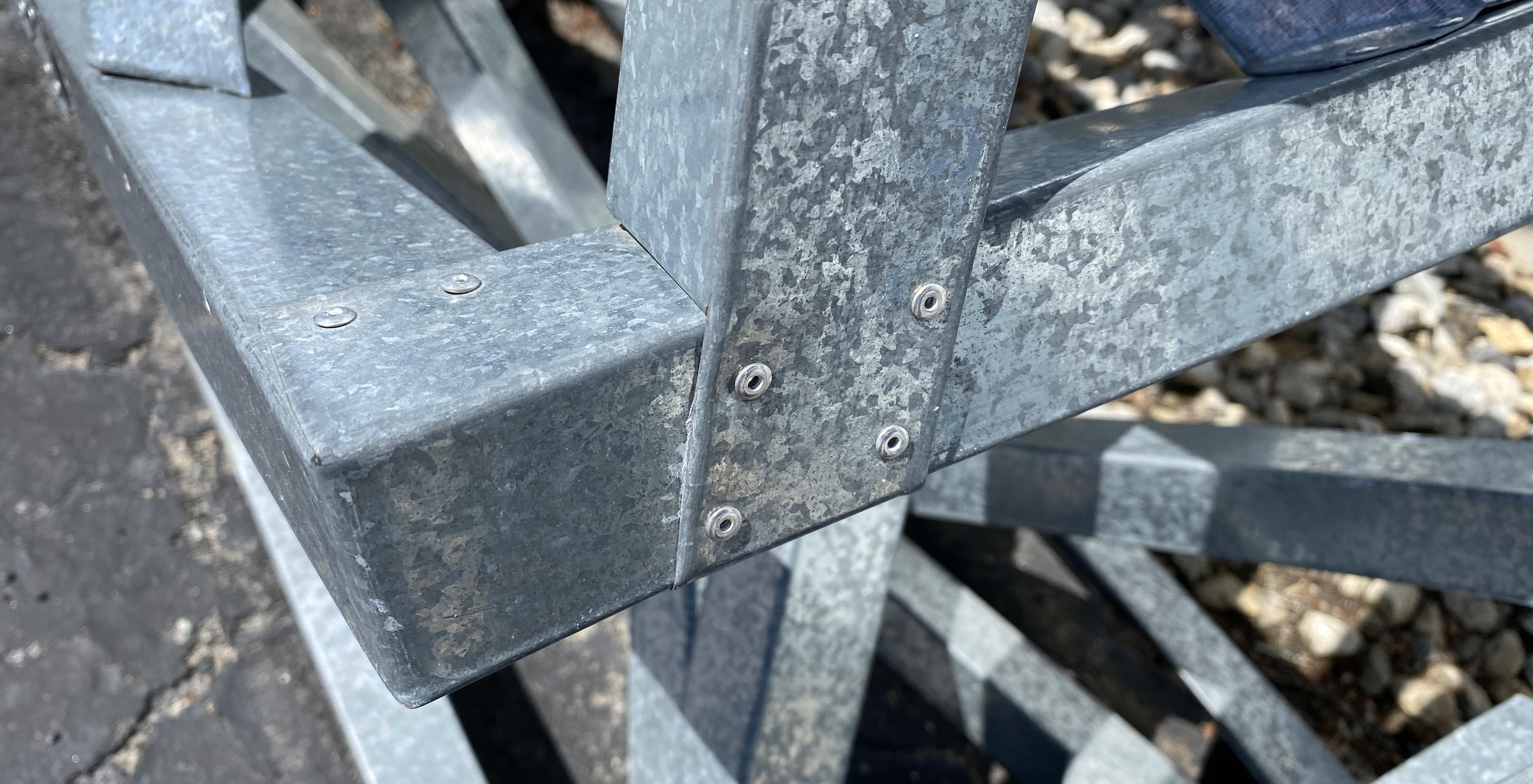 Modernist Geometric Galvanized Metal Outdoor Sculpture For Sale 6