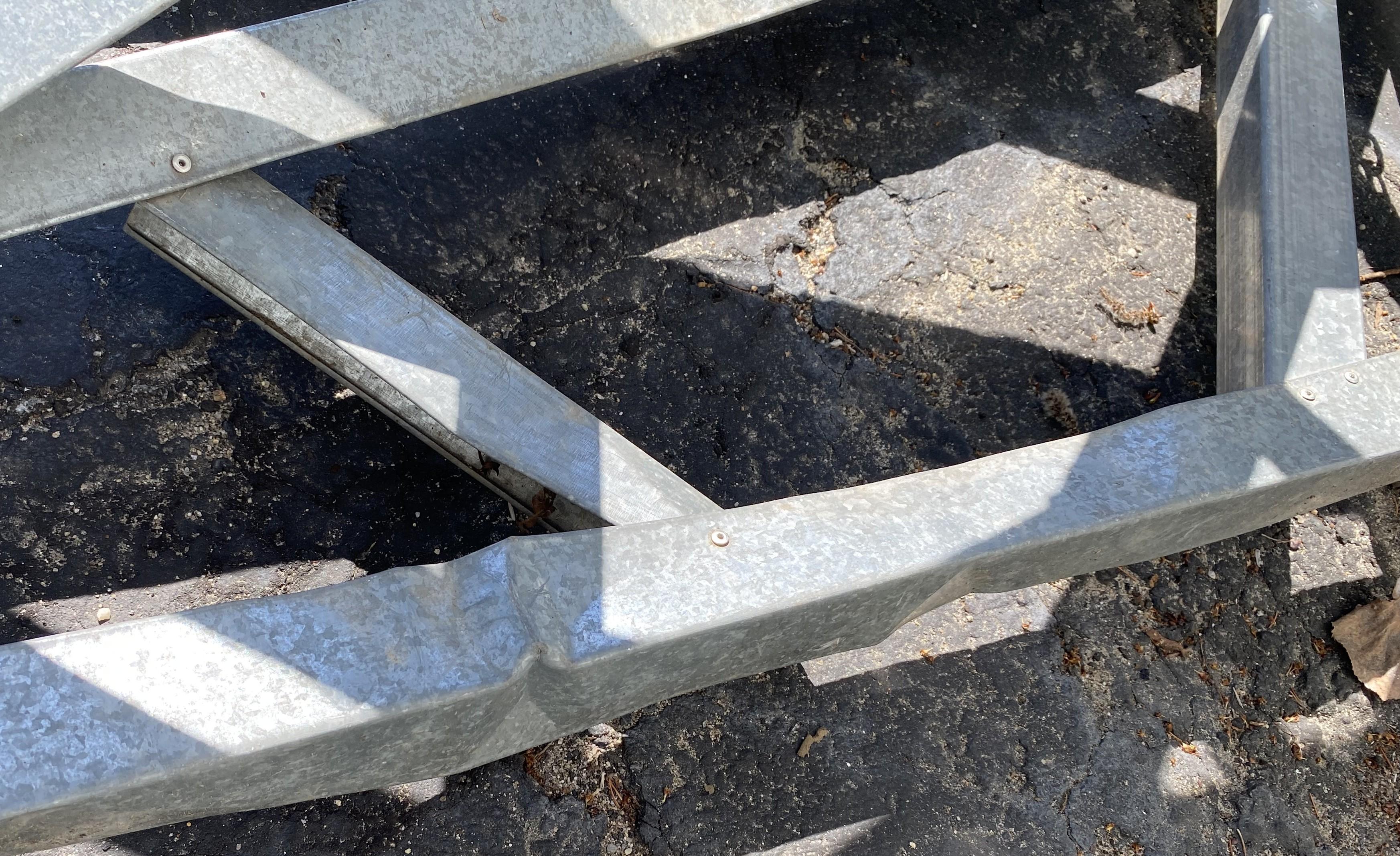 Modernist Geometric Galvanized Metal Outdoor Sculpture For Sale 9