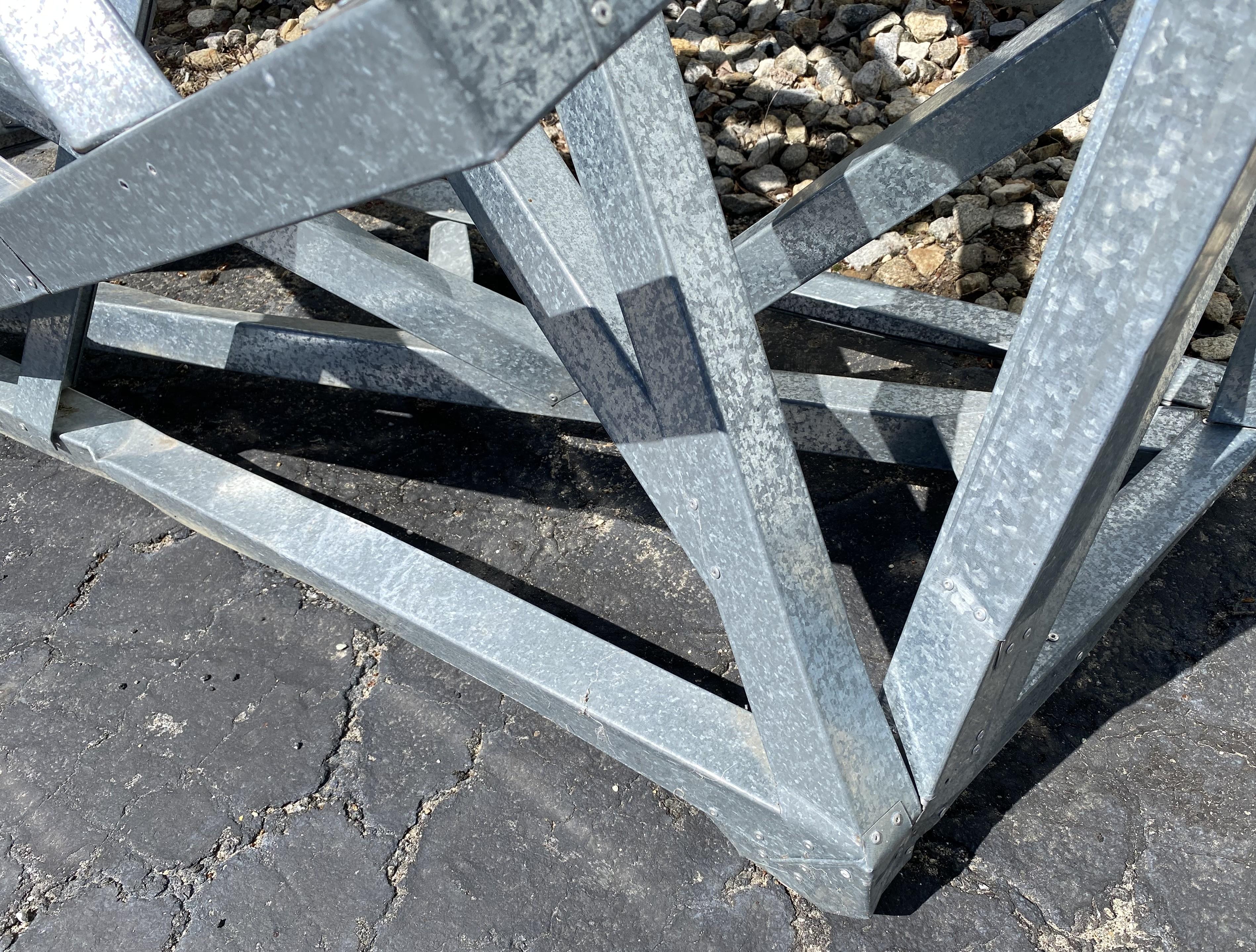 Modernist Geometric Galvanized Metal Outdoor Sculpture For Sale 10