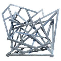 Modernist Geometric Galvanized Metal Outdoor Sculpture