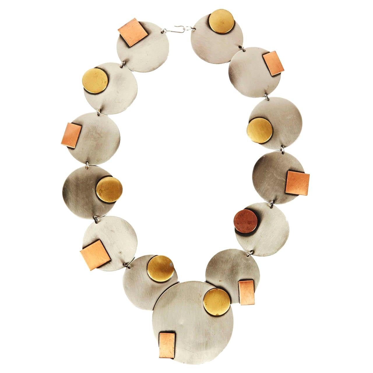 Modernist Geometric Necklace For Sale