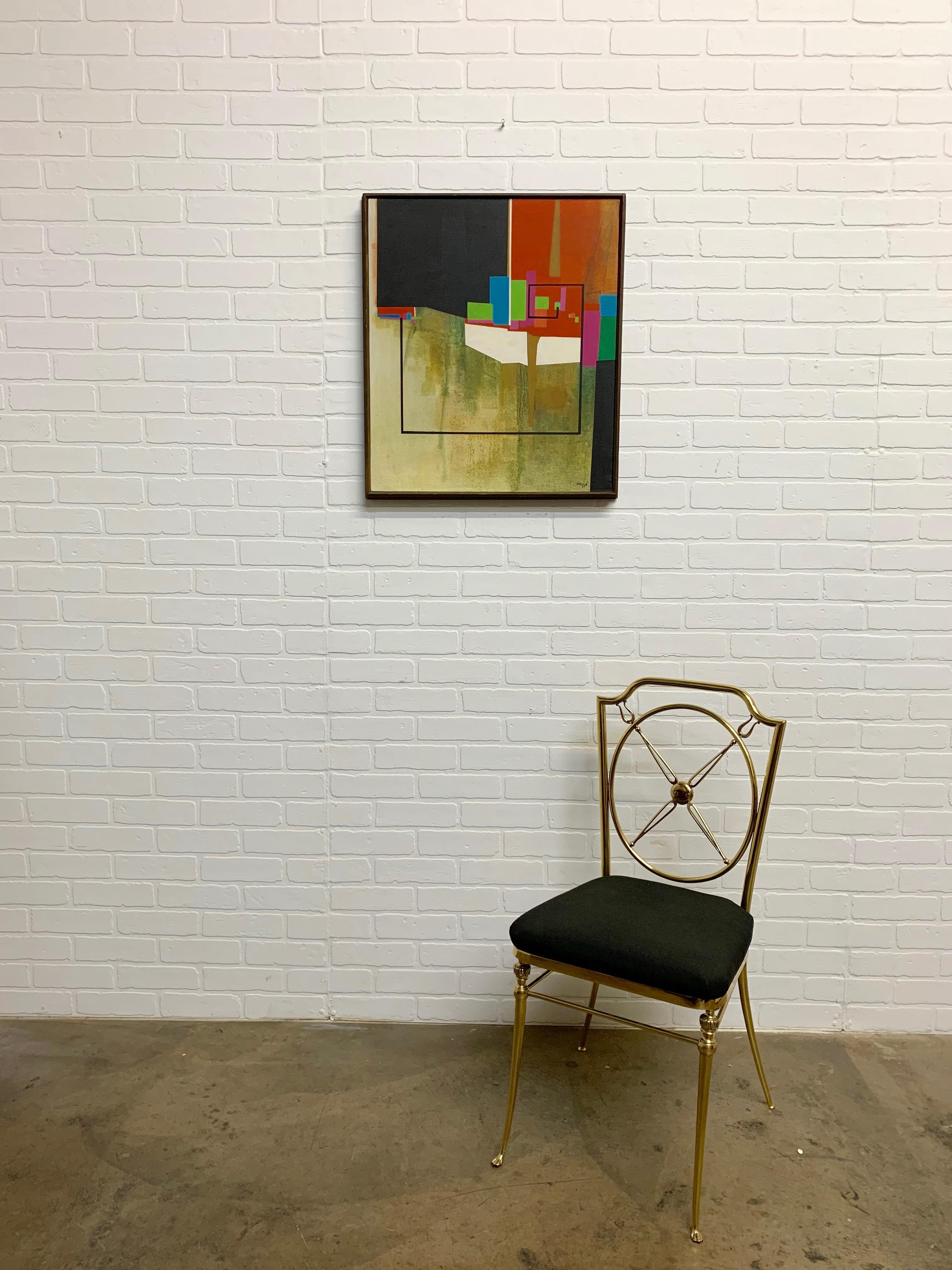 Modernes geometrisches Gemälde der Moderne, 1971 im Zustand „Gut“ im Angebot in Denton, TX