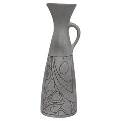 Modernist Geometric Stoneware Carafe or Pitcher by Lapid Israel Pottery