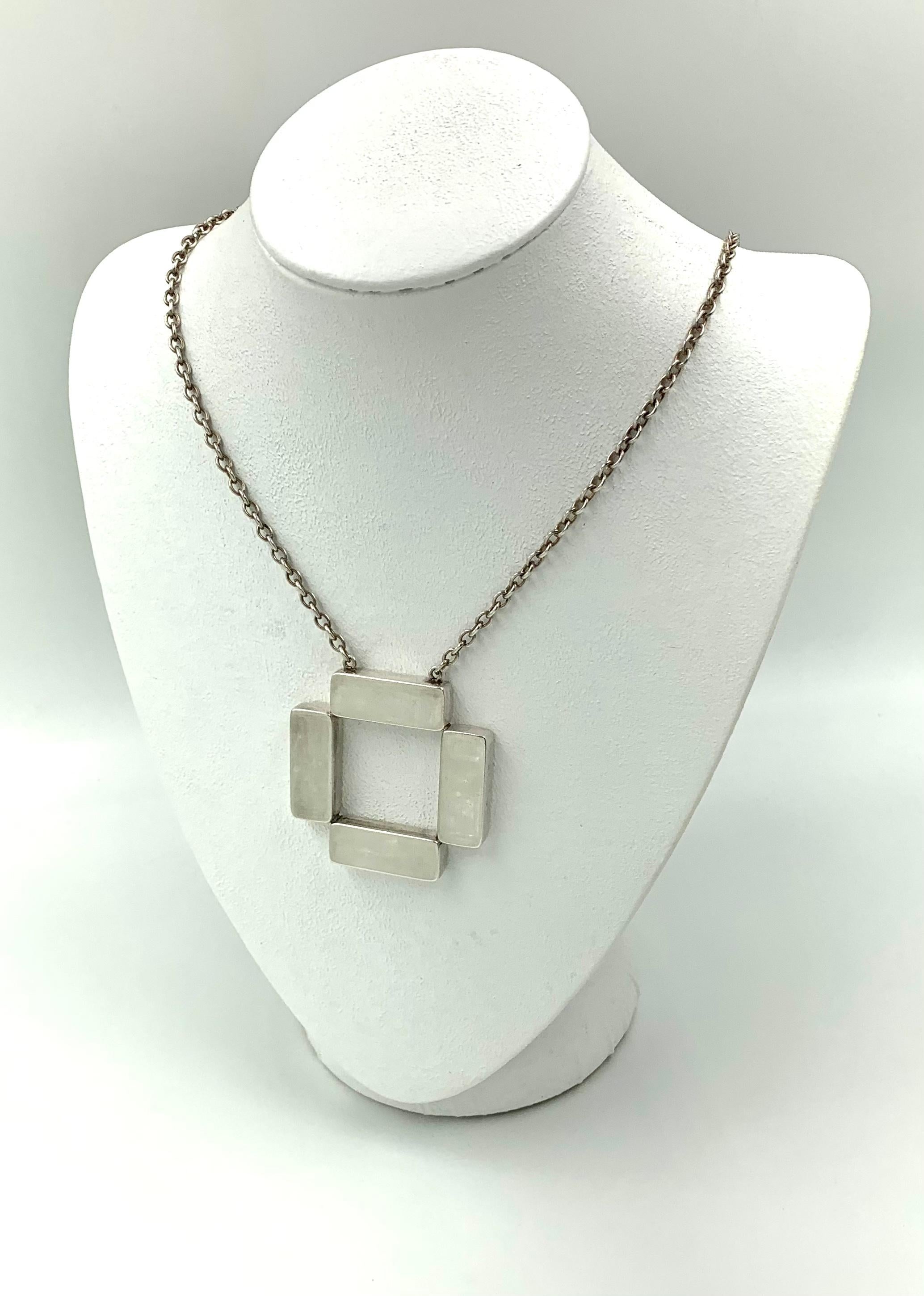 da uomo o donna Collana Modernista Georg Jensen Astrid Fog a Barre incrociate in argento 925 in vendita