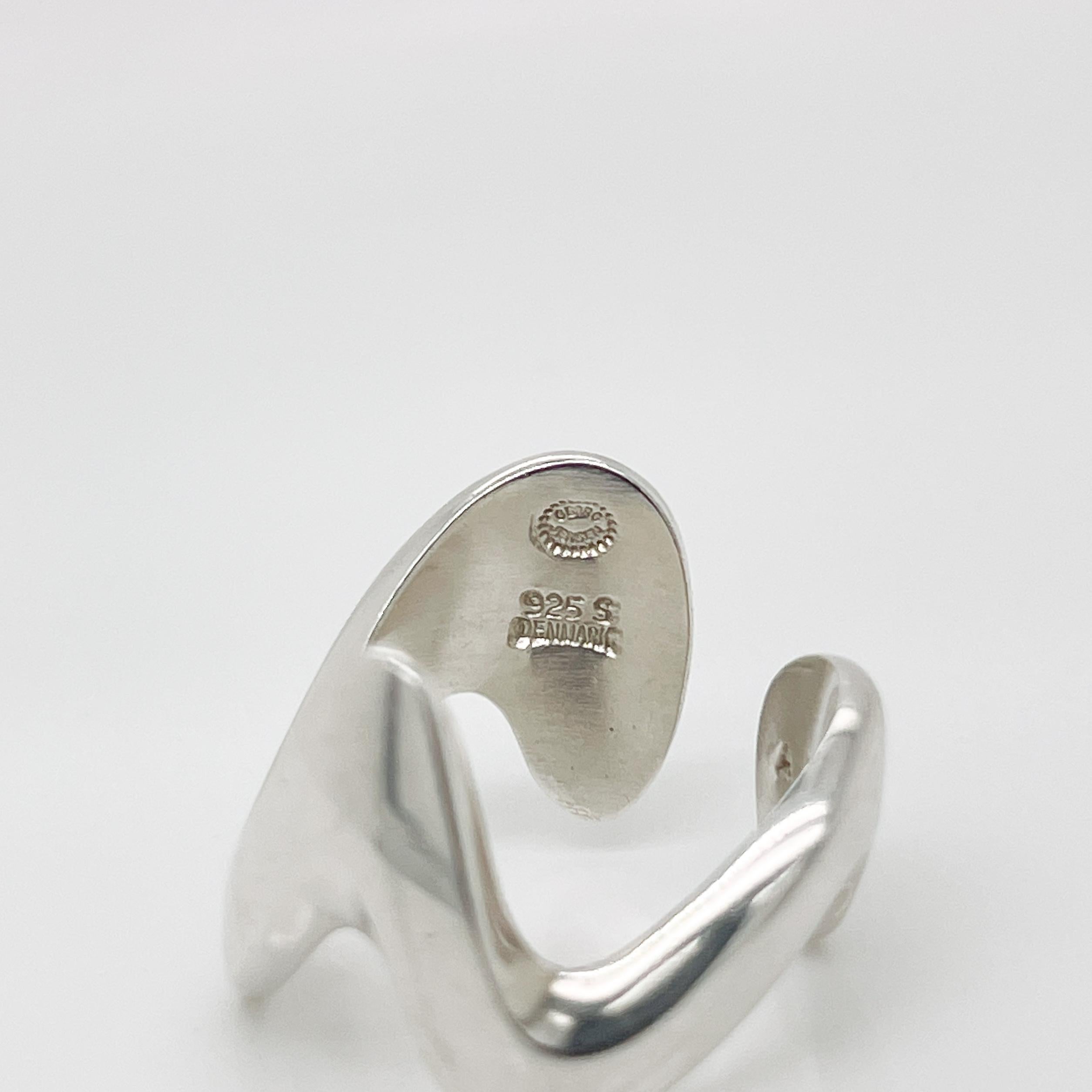 Modernist Georg Jensen Sterling Silver Ring Model No. A 77 C by Ole Ishøj For Sale 6
