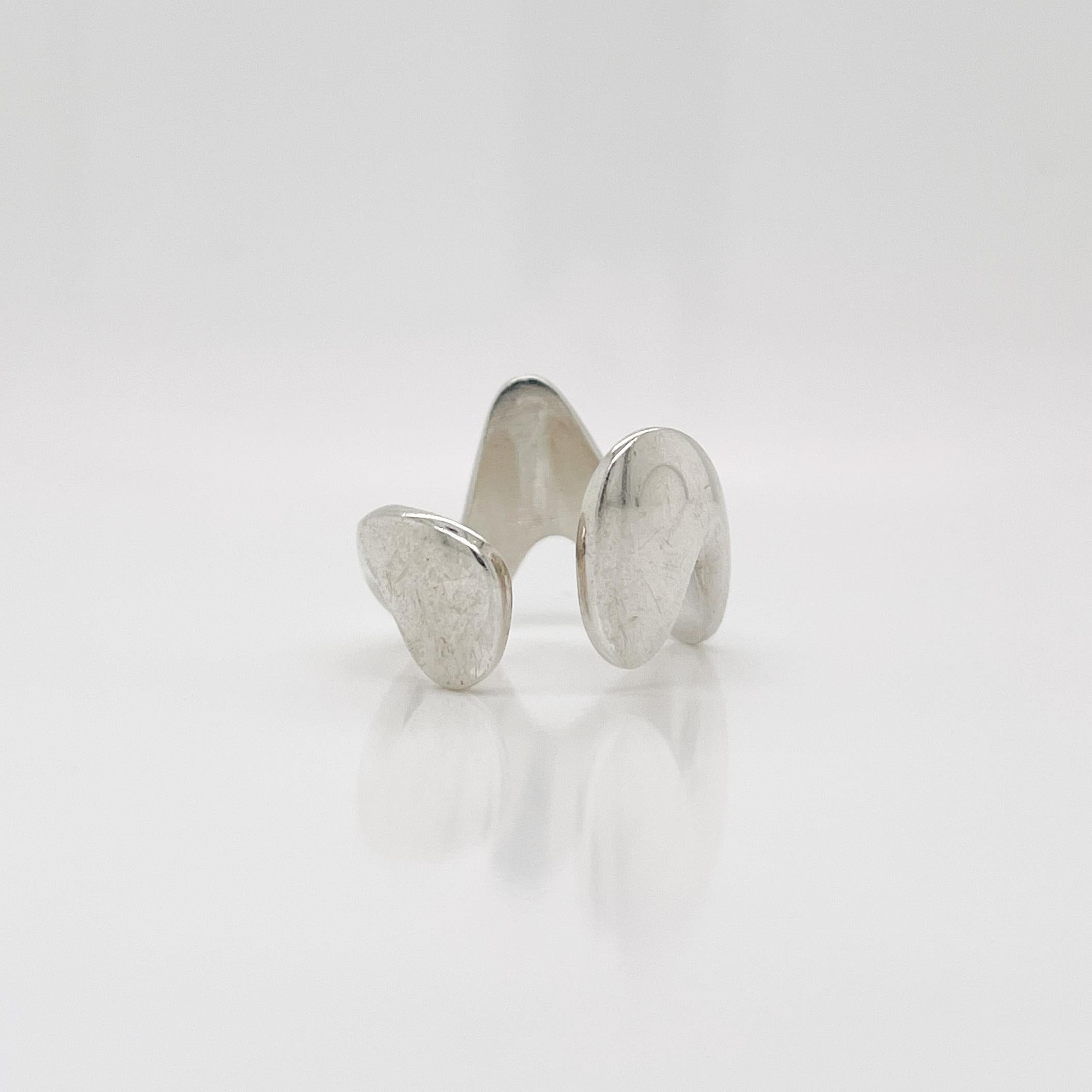 Modernist Georg Jensen Sterling Silver Ring Model No. A 77 C by Ole Ishøj For Sale 2