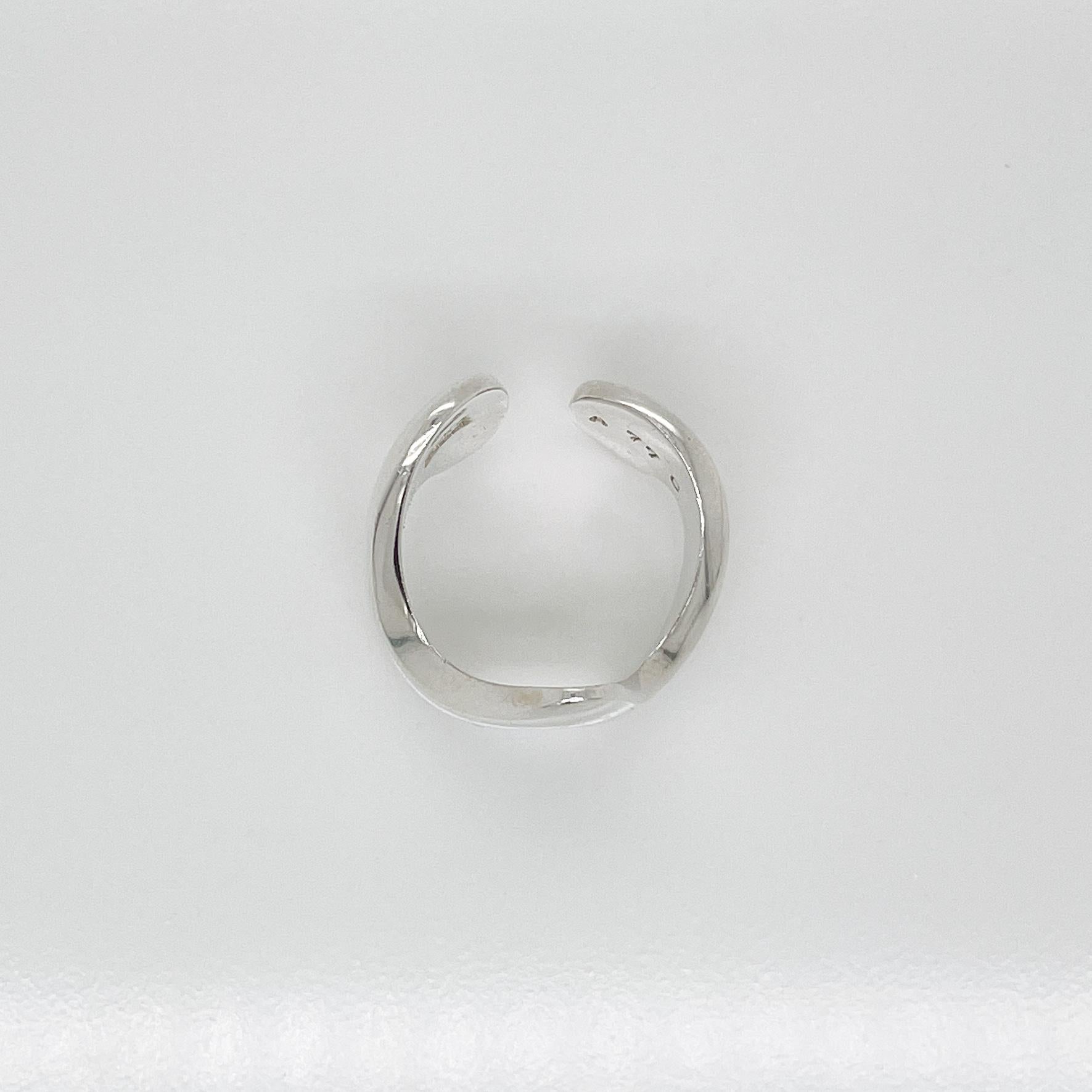 Modernist Georg Jensen Sterling Silver Ring Model No. A 77 C by Ole Ishøj For Sale 4