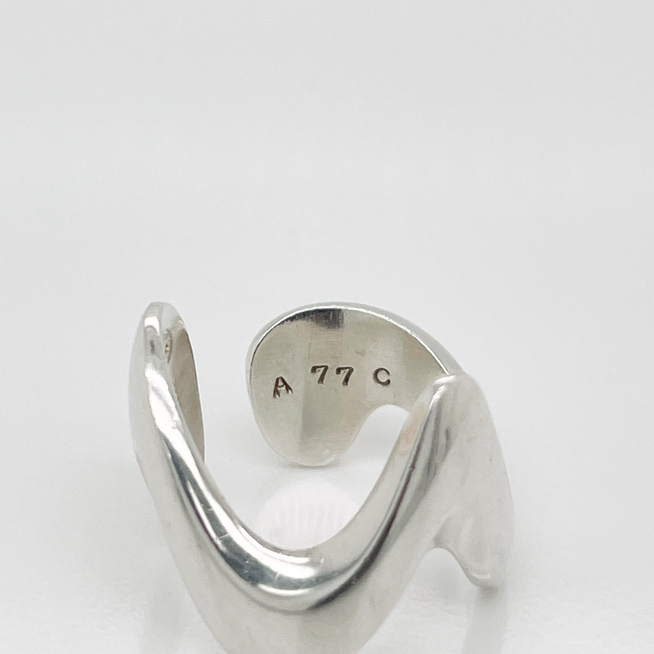 Modernist Georg Jensen Sterling Silver Ring Model No. A 77 C by Ole Ishøj For Sale 5