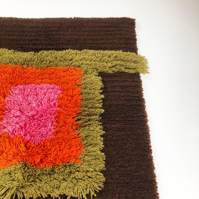 Modernist German Wall Rug by Cromwell Tefzet, Design by S. Doege, Germany, 1970s For Sale at 1stDibs