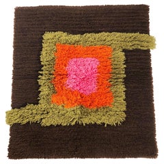 Modernist German Wall Rug by Cromwell Tefzet, Design by S. Doege, Germany, 1970s