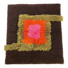 Retro Modernist German Wall Rug by Cromwell Tefzet, Design by S. Doege, Germany, 1970s