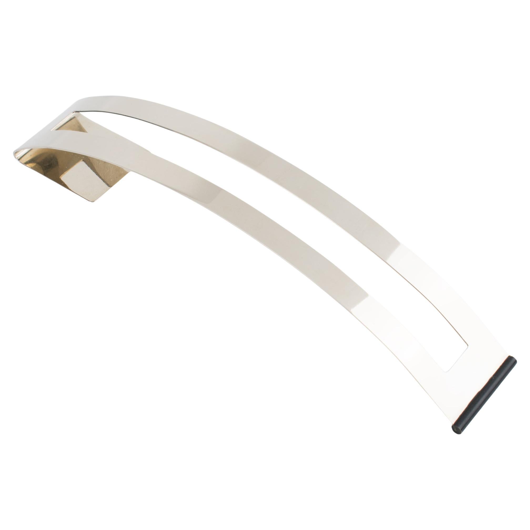 Broche géante moderniste en chrome par Valery Mainguet, années 1980