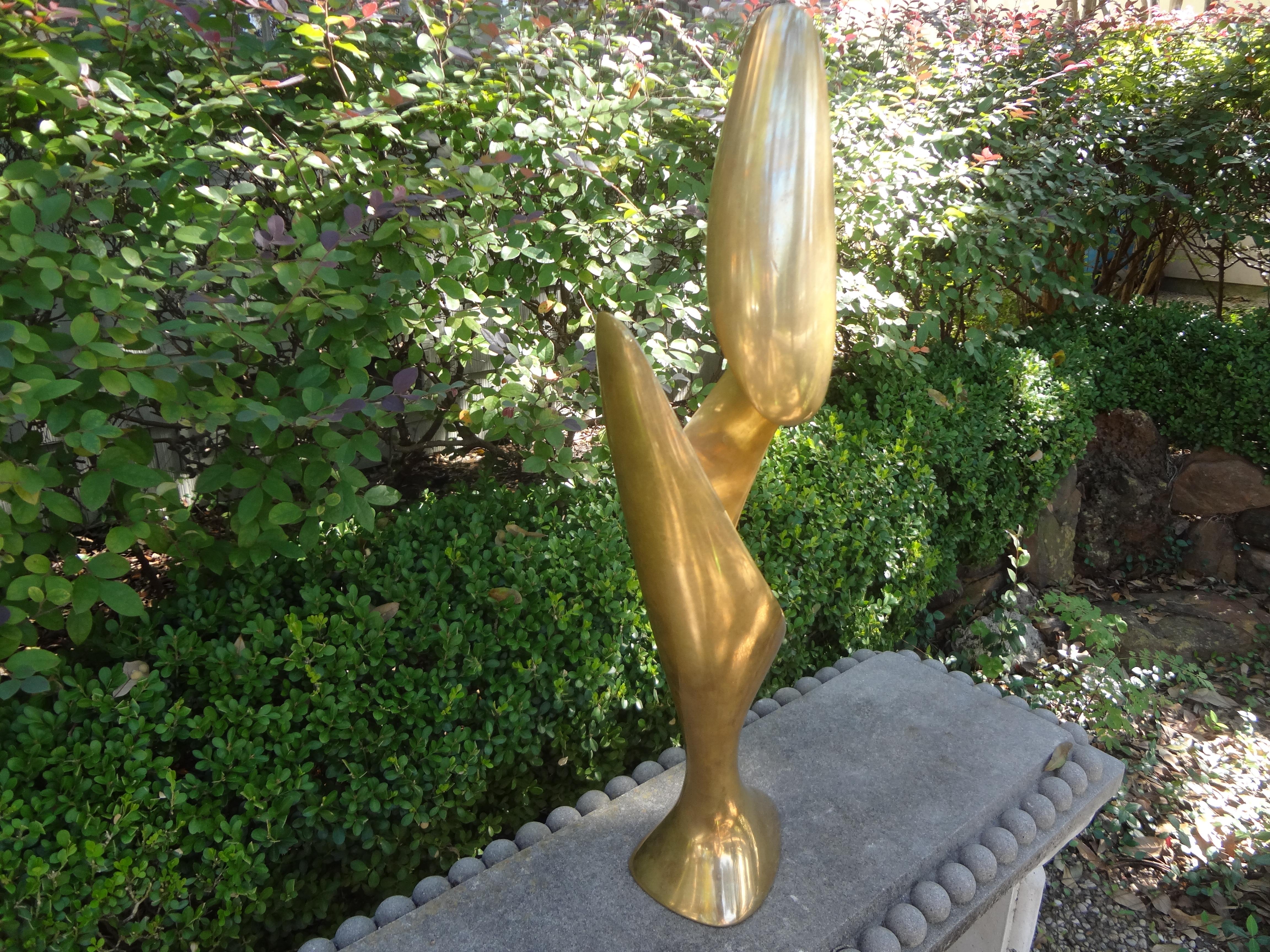 Post-Modern Modernist Gilt Bronze Abstract Sculpture