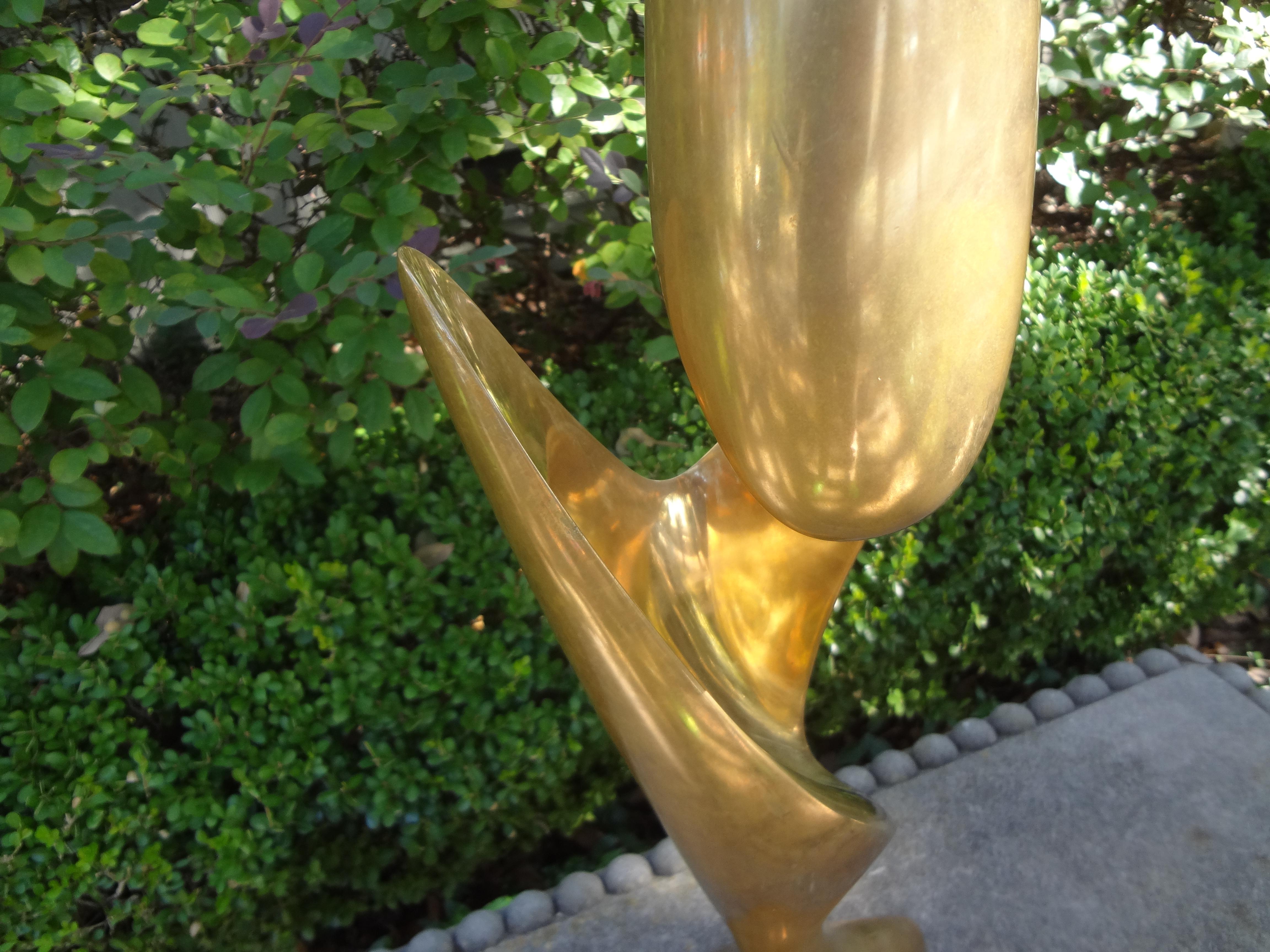 Modernist Gilt Bronze Abstract Sculpture In Good Condition In Houston, TX