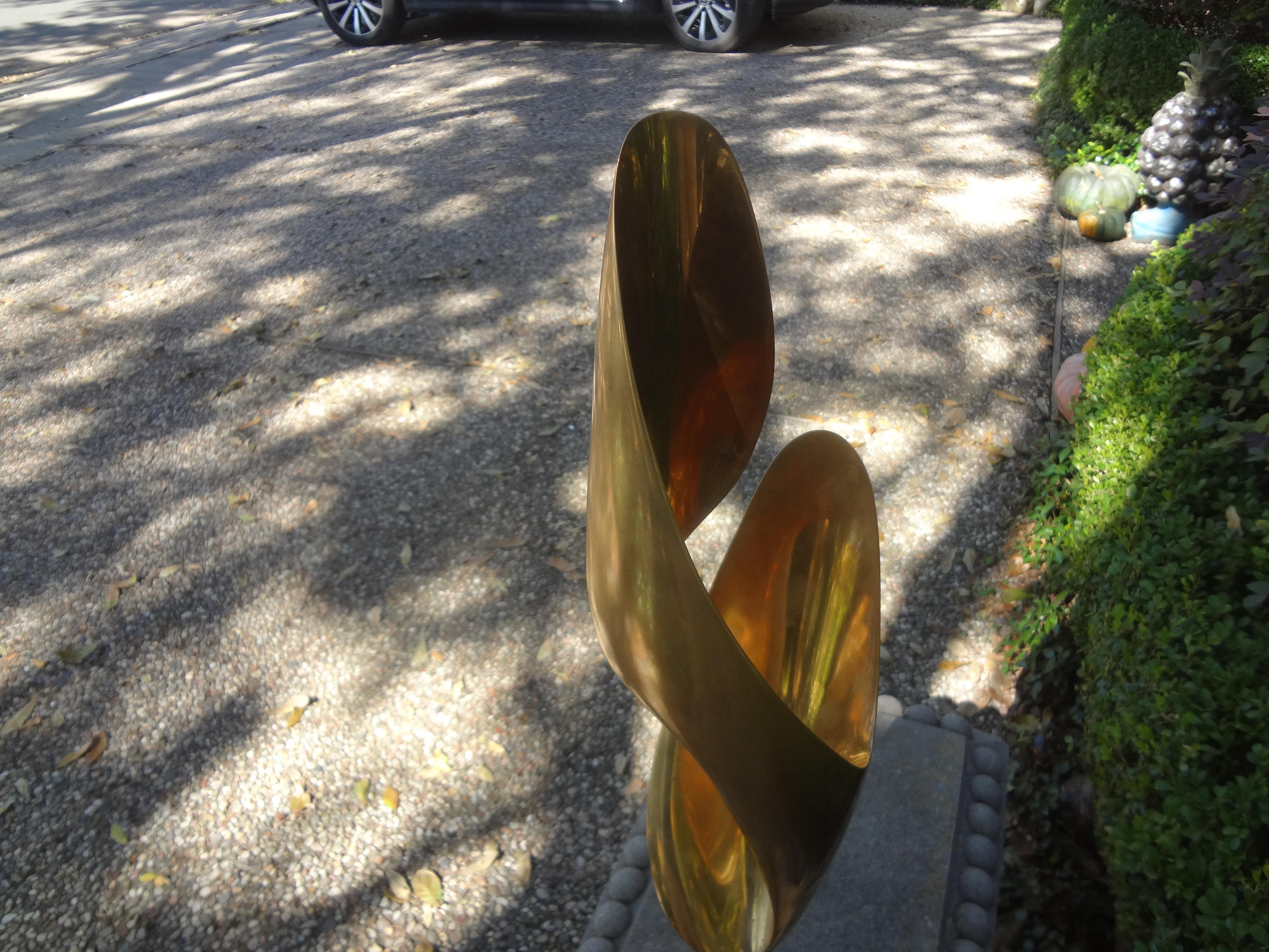 Late 20th Century Modernist Gilt Bronze Abstract Sculpture
