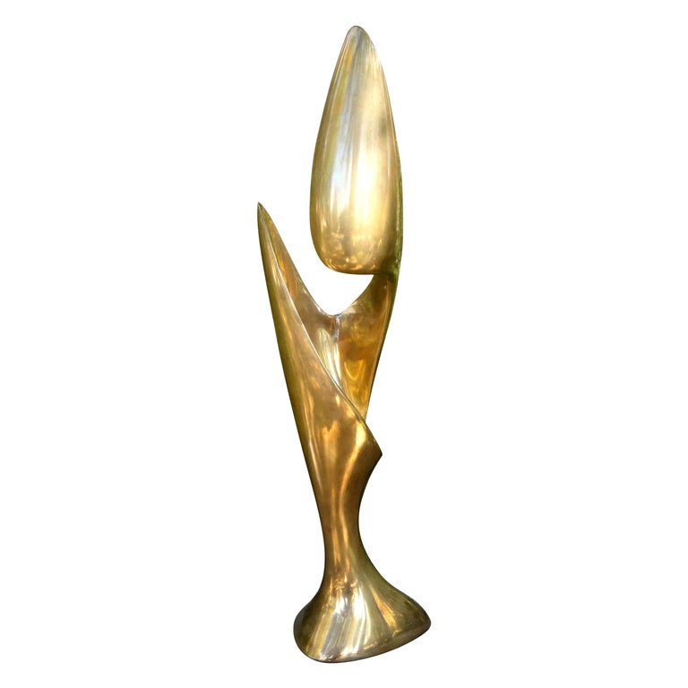 Modernist Gilt Bronze Abstract Sculpture at 1stDibs