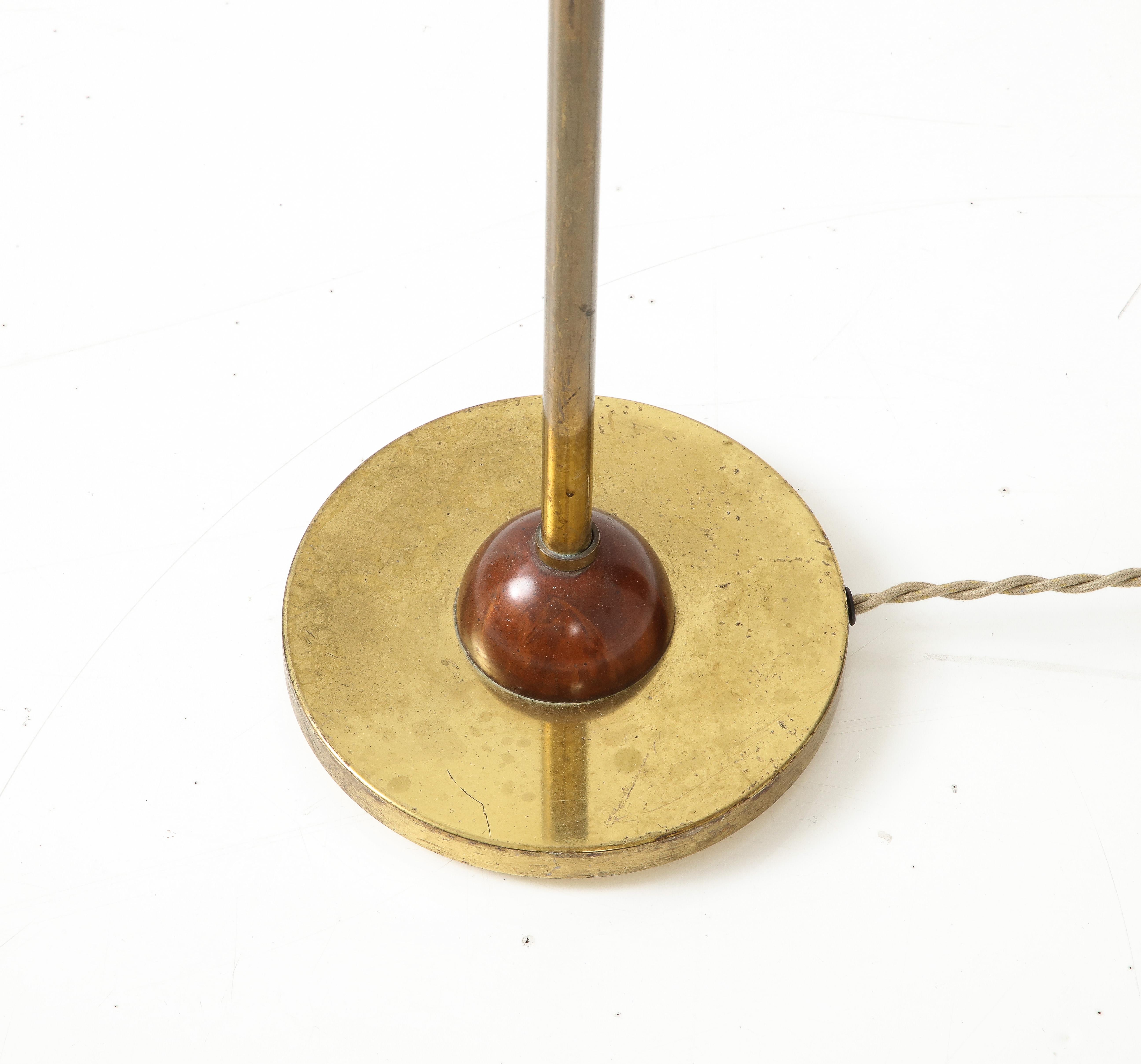 Modernist Gilt Bronze Floor Lamp with Copper Accents, Italy, 1980s For Sale 6