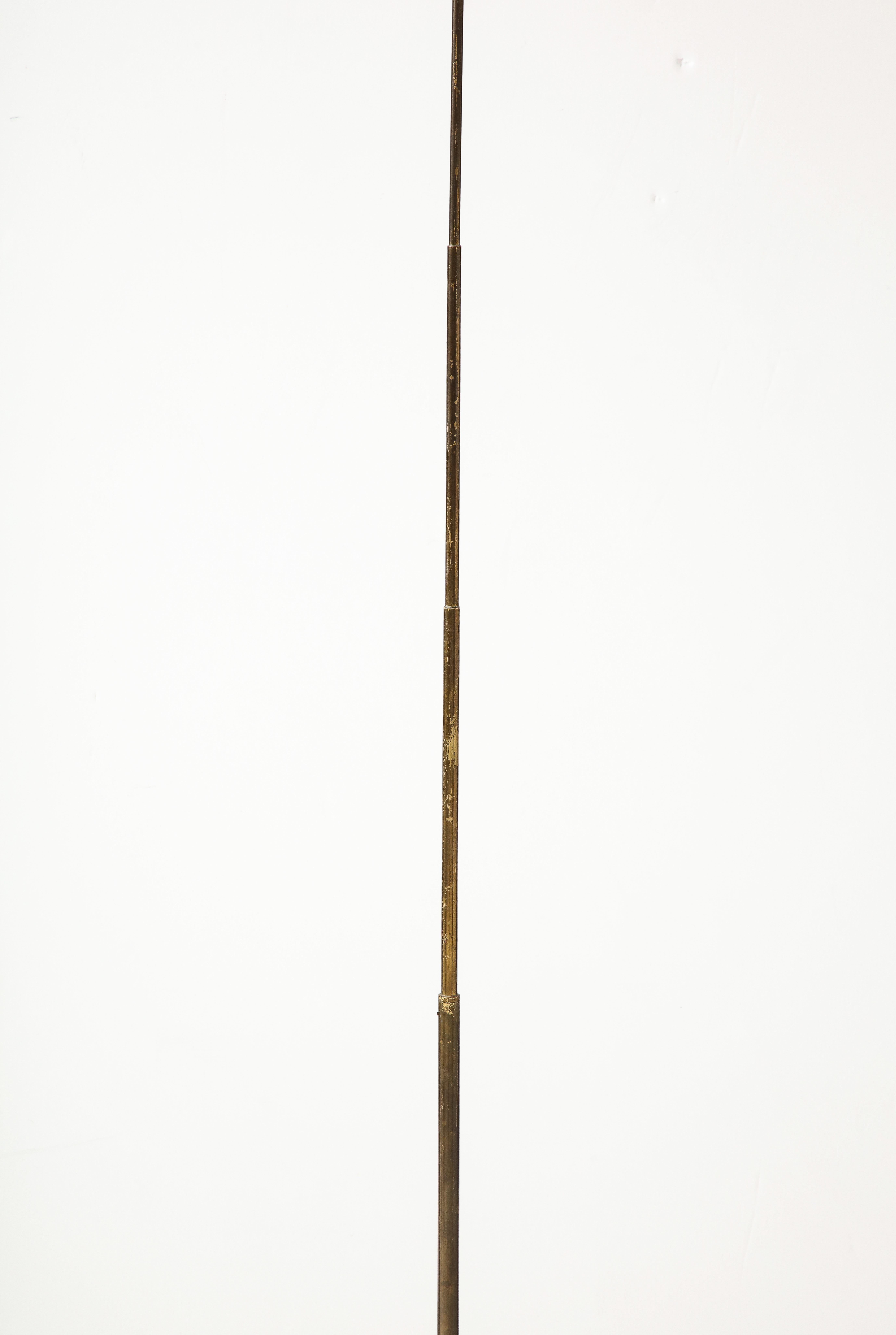 Modernist Gilt Bronze Floor Lamp with Copper Accents, Italy, 1980s For Sale 8