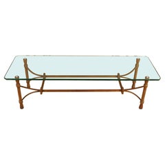 Used Modernist Gilt Iron and Glass Coffee Table
