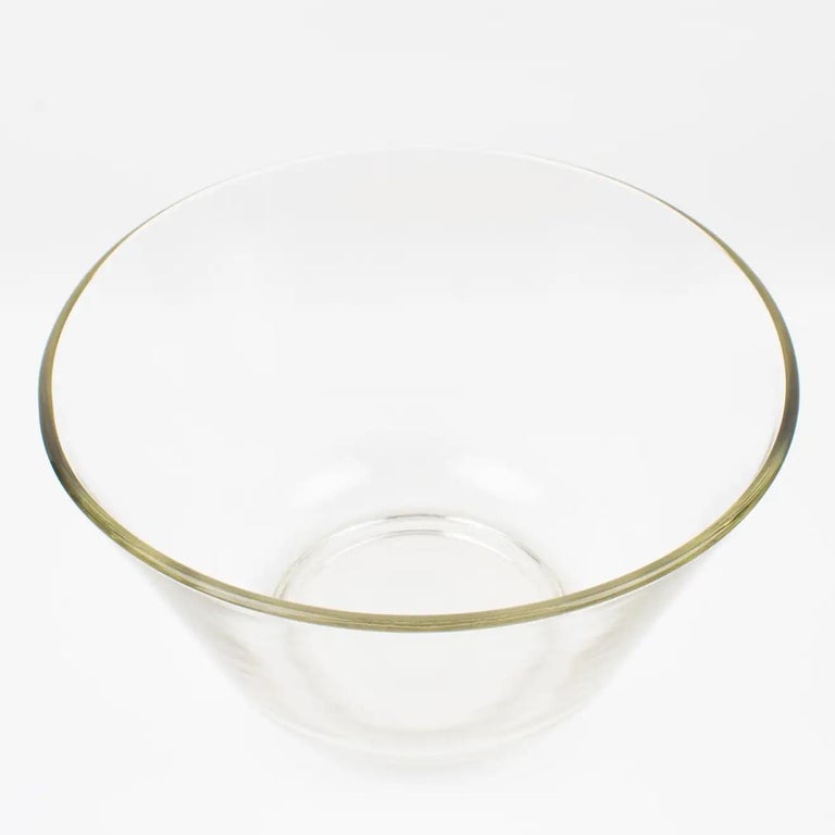 Modernist Gilt Metal and Glass Serving Bowl Centerpiece, 1980s For Sale 3