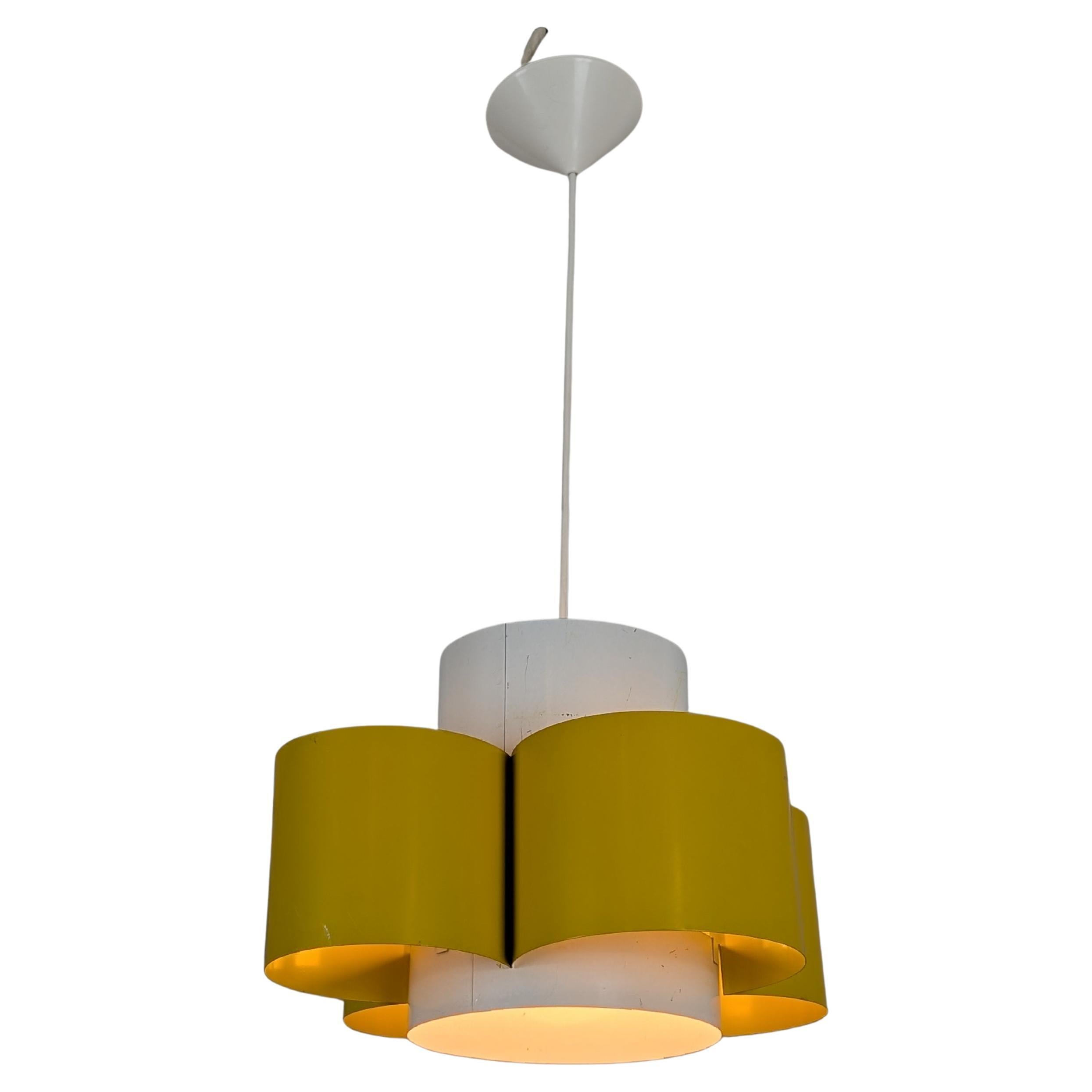 Modernist "Gingerbread" Pendant by Anna-Maija Salo, Yellow 
White, Aris 1960s For Sale