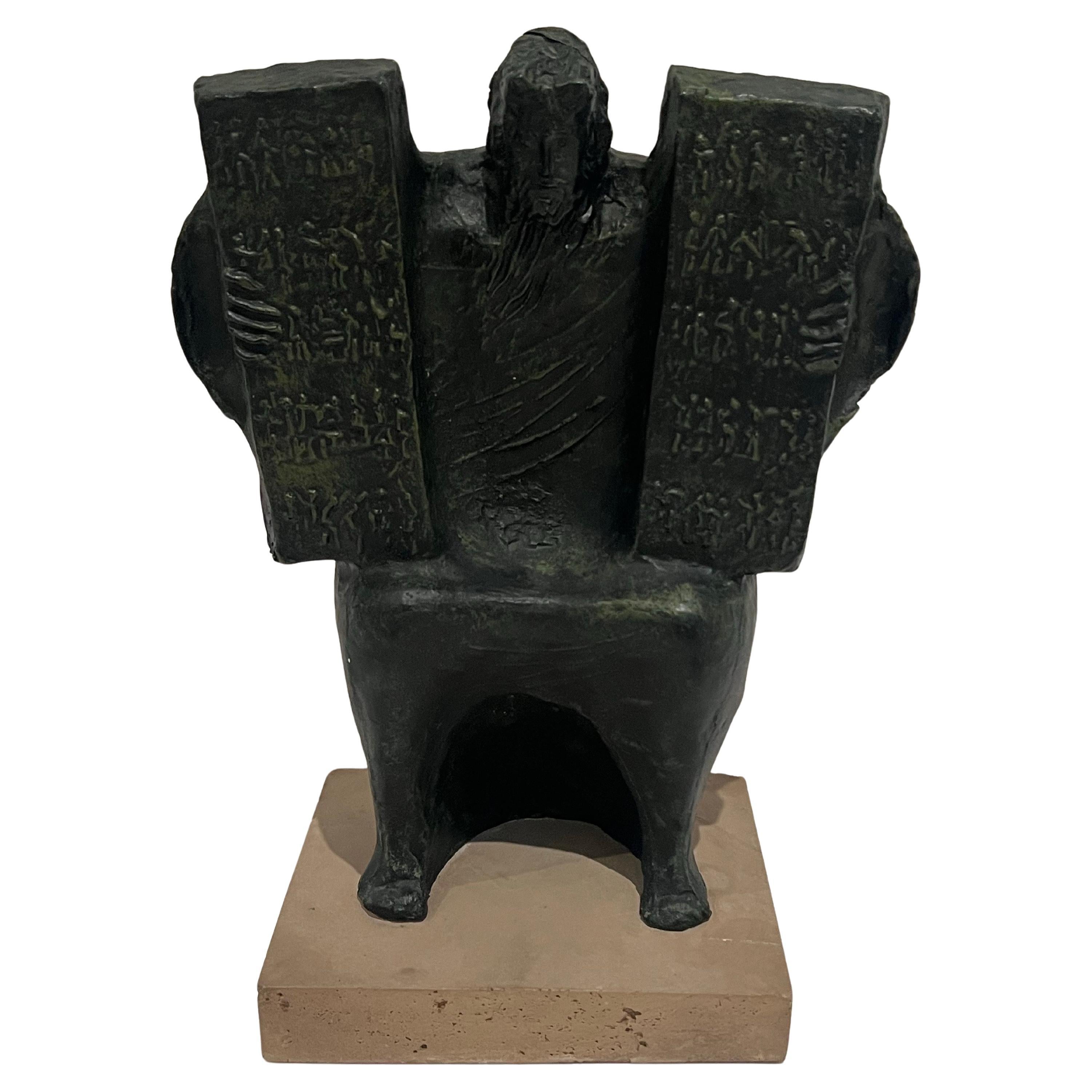 Mid-Century Modern Modernist Ginseppe Macri Sculpture Moses And The Ten Commandments, 1969 For Sale