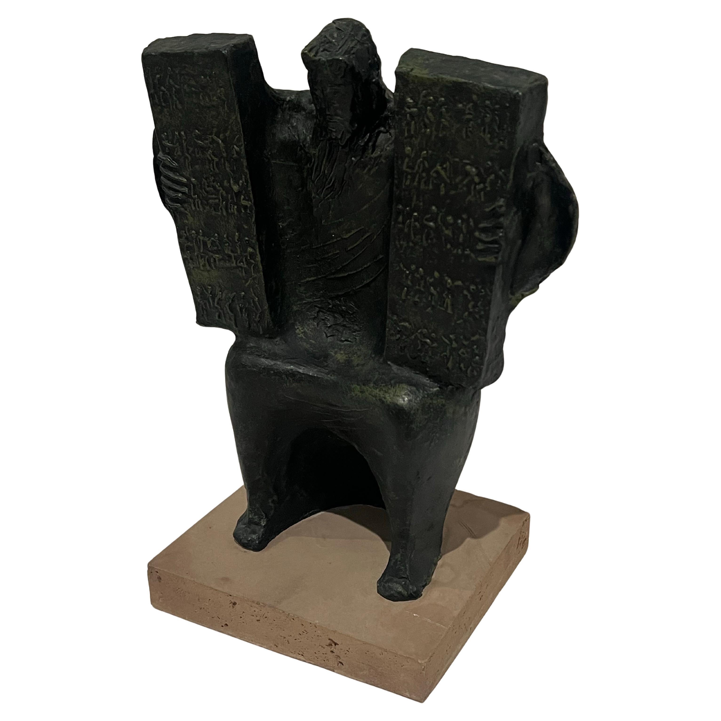 American Modernist Ginseppe Macri Sculpture Moses And The Ten Commandments, 1969 For Sale