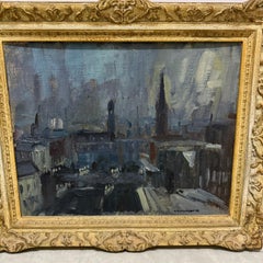 Modernist Glasgow Cityscape by Helen Carrick Anderson Dated 1966