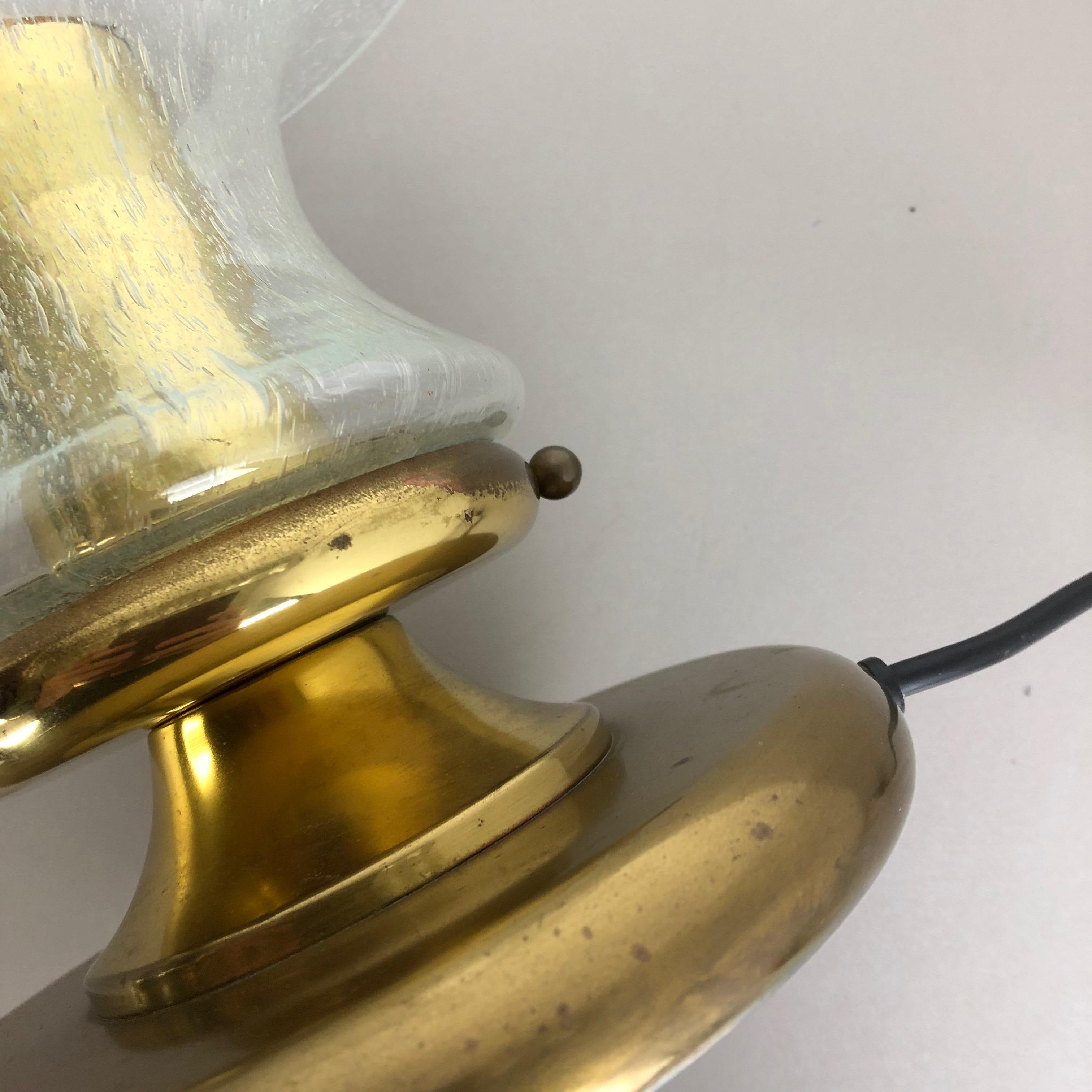 Modernist Glass and Brass Mushroom Table Light by Doria Lights, 1970s, Germany For Sale 5