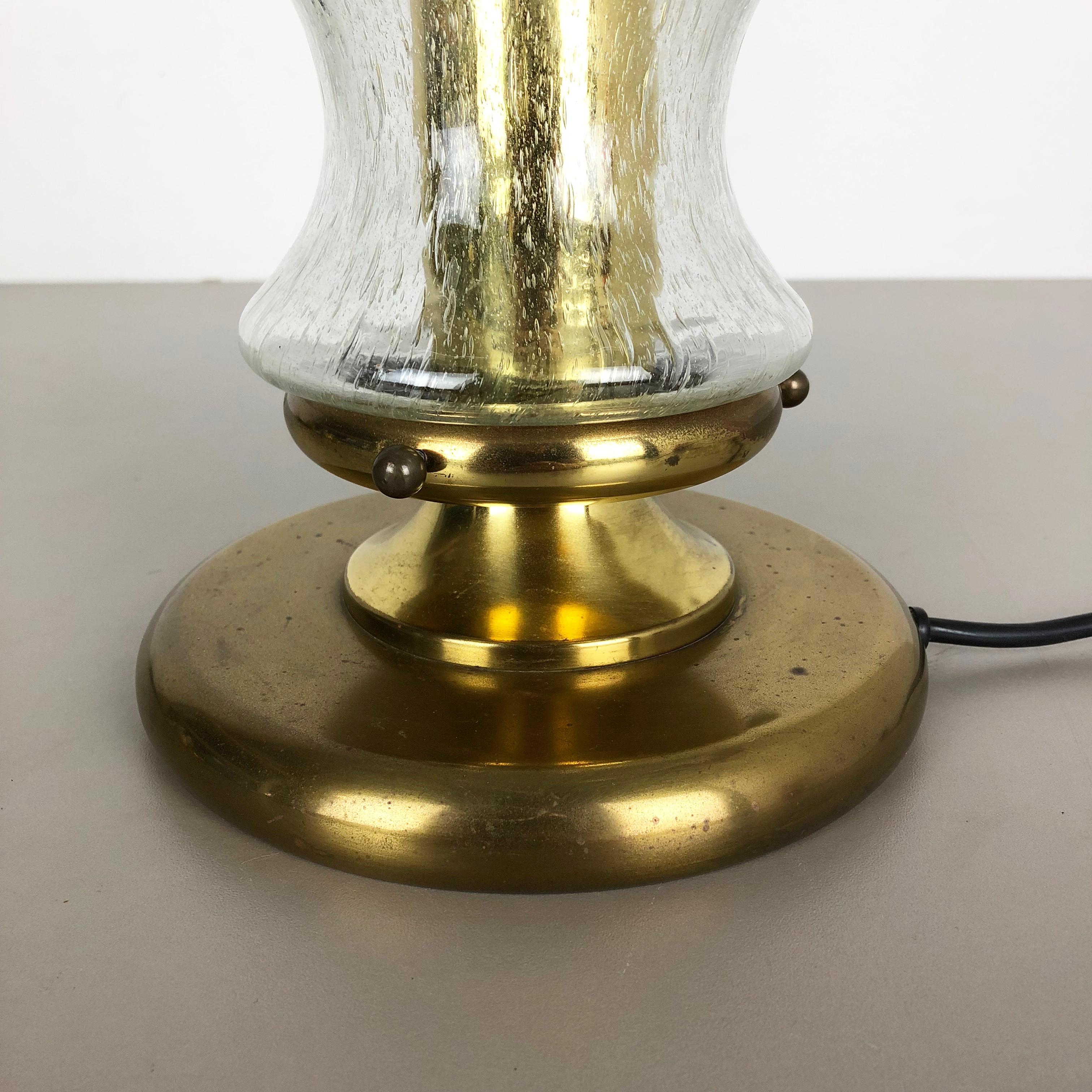 Modernist Glass and Brass Mushroom Table Light by Doria Lights, 1970s, Germany In Good Condition For Sale In Kirchlengern, DE