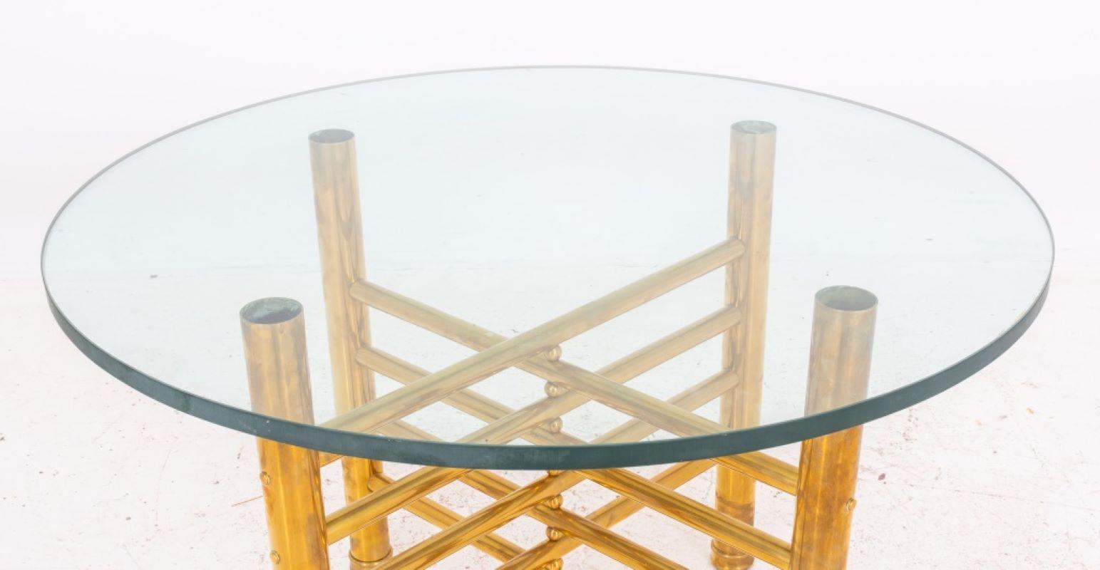 Modernist Glass and Brass Occasional Table In Good Condition For Sale In New York, NY