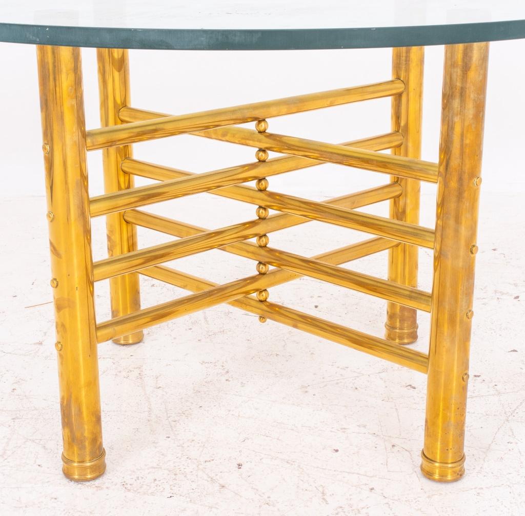 Modernist Glass and Brass Occasional Table For Sale 1